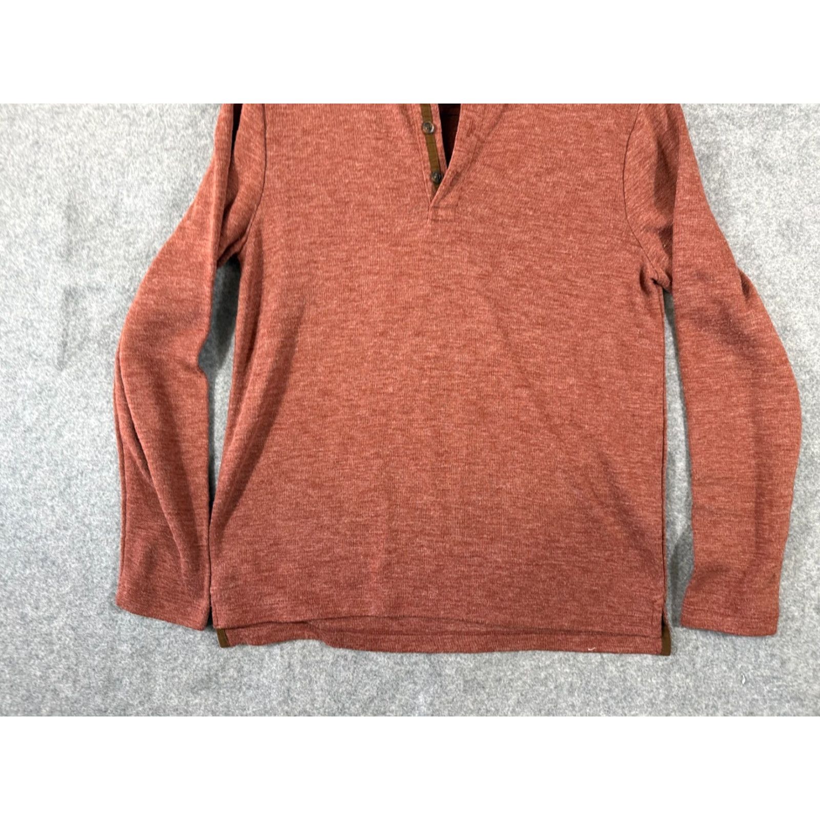 Banana Republic Banana Republic Henley Sweater Mens L Heather Red Knit Long Sleeve Pullover Size US L / EU 52-54 / 3 - 4 Thumbnail