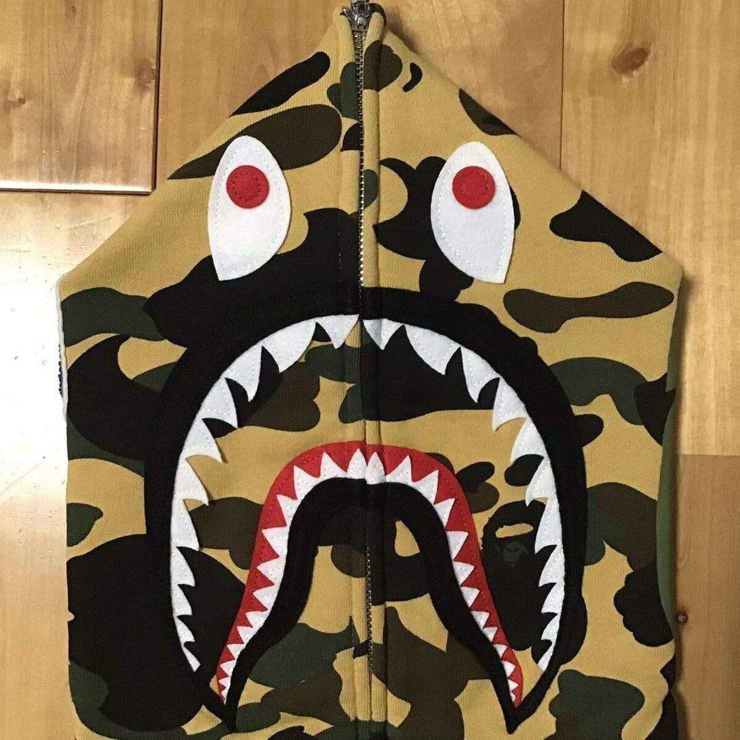 Bape BAPE 1st camo yellow shark full zip hoodie a bathing ape Size US M / EU 48-50 / 2 - 3 Thumbnail