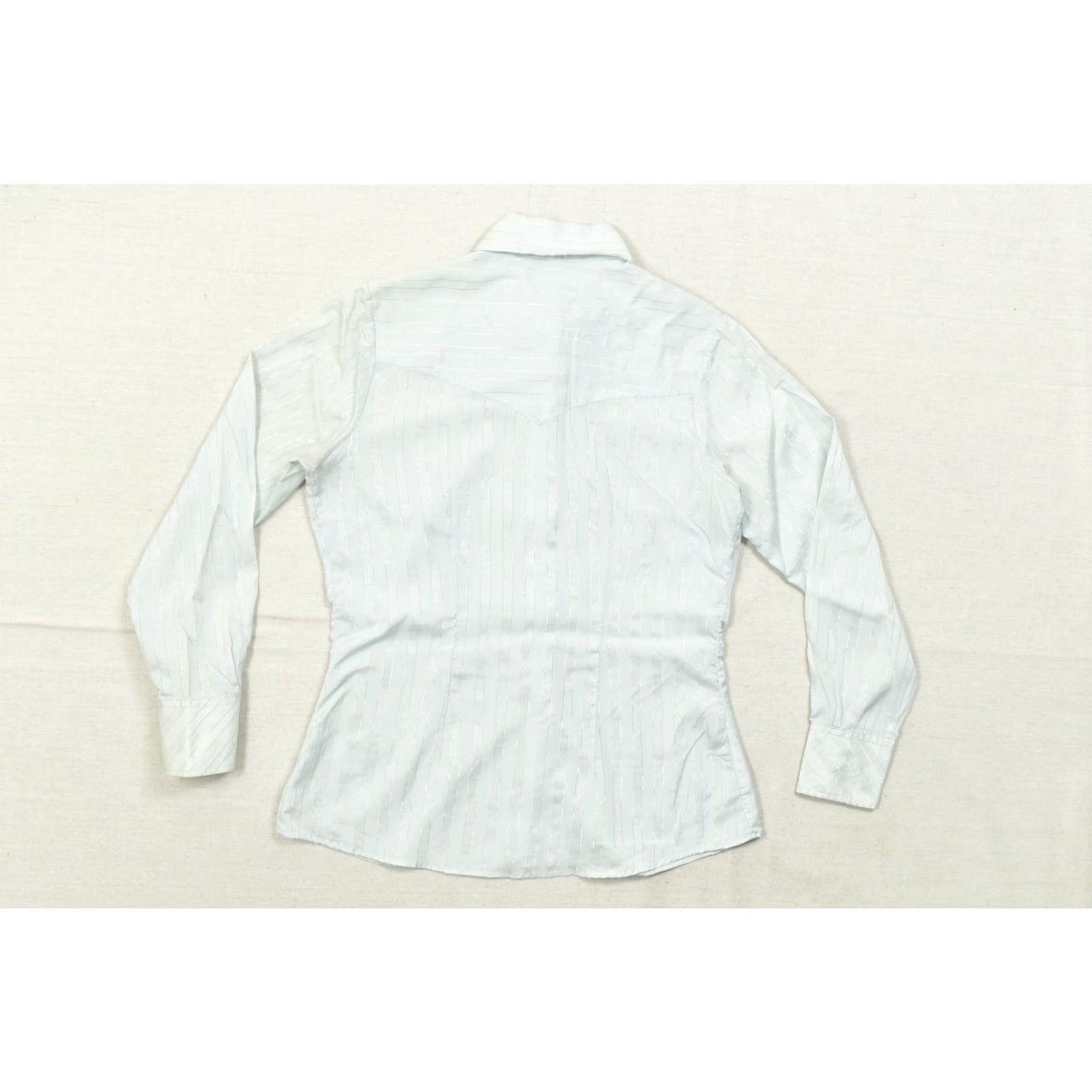 Vintage VINTAGE Unbranded Western Shirt Long Sleeve Pearl Snap Striped Blue Silver Metallic 2XL Womens Size XXL / US 16-18 / IT 52-54 - 8 Thumbnail
