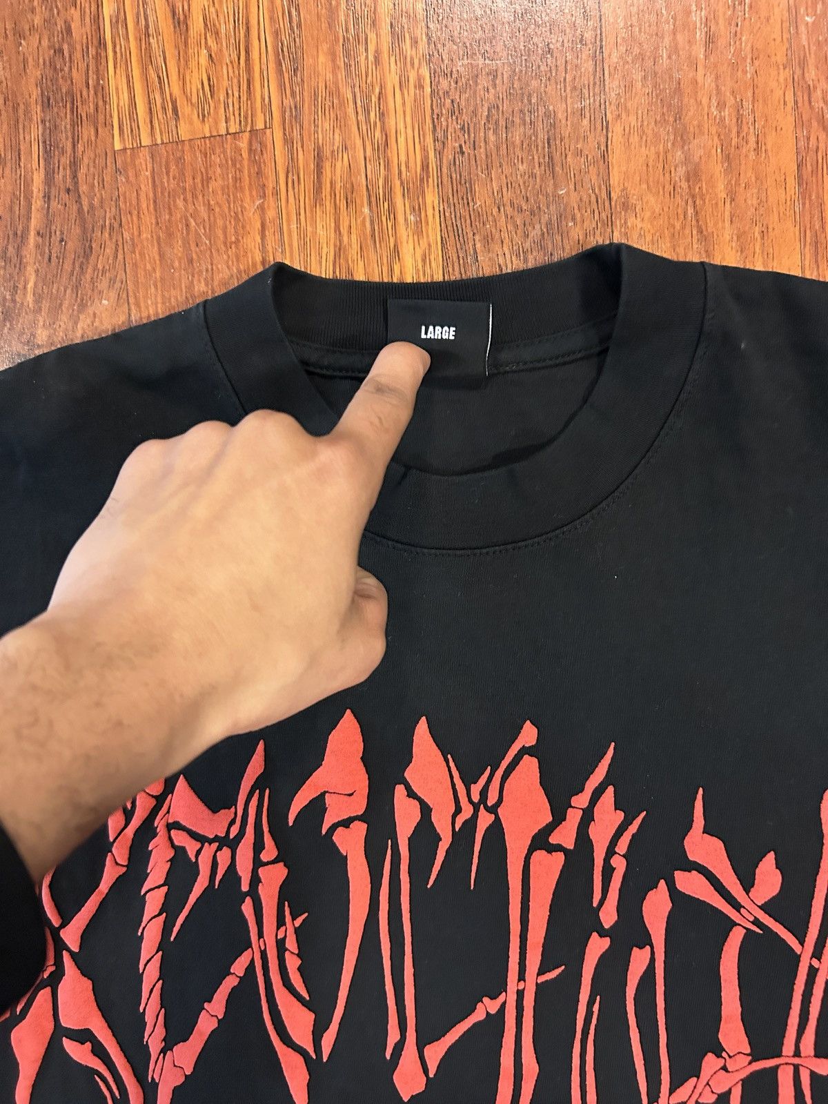 Revenge Revenge Bone Logo Tee front+back graphic | Large Size US L / EU 52-54 / 3 - 4 Thumbnail