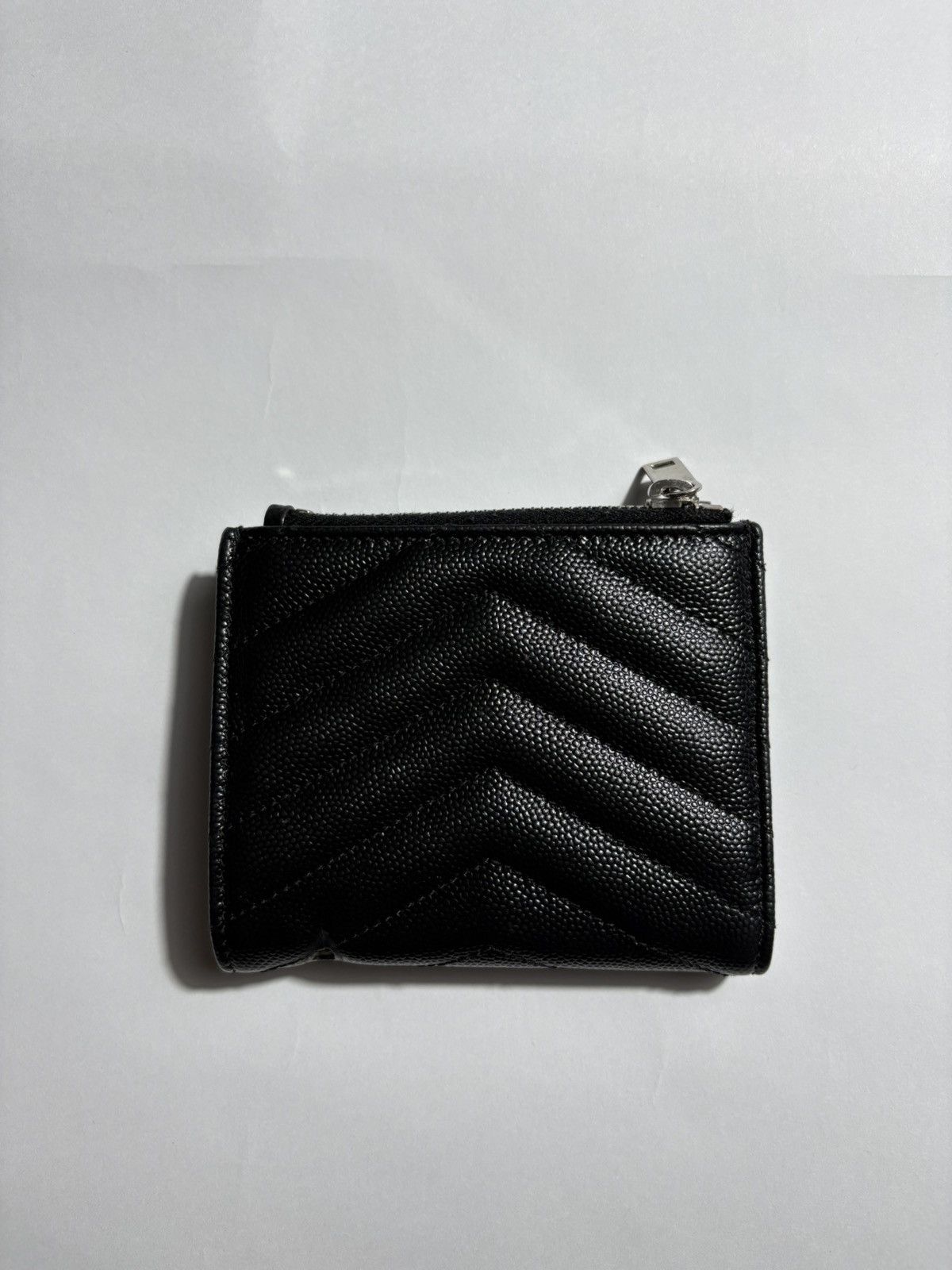 Saint Laurent Paris SAINT LAURENT GRAIN DE POUDRE CHEVRON MONOGRAM ZIPPED CARD Size ONE SIZE - 2 Thumbnail