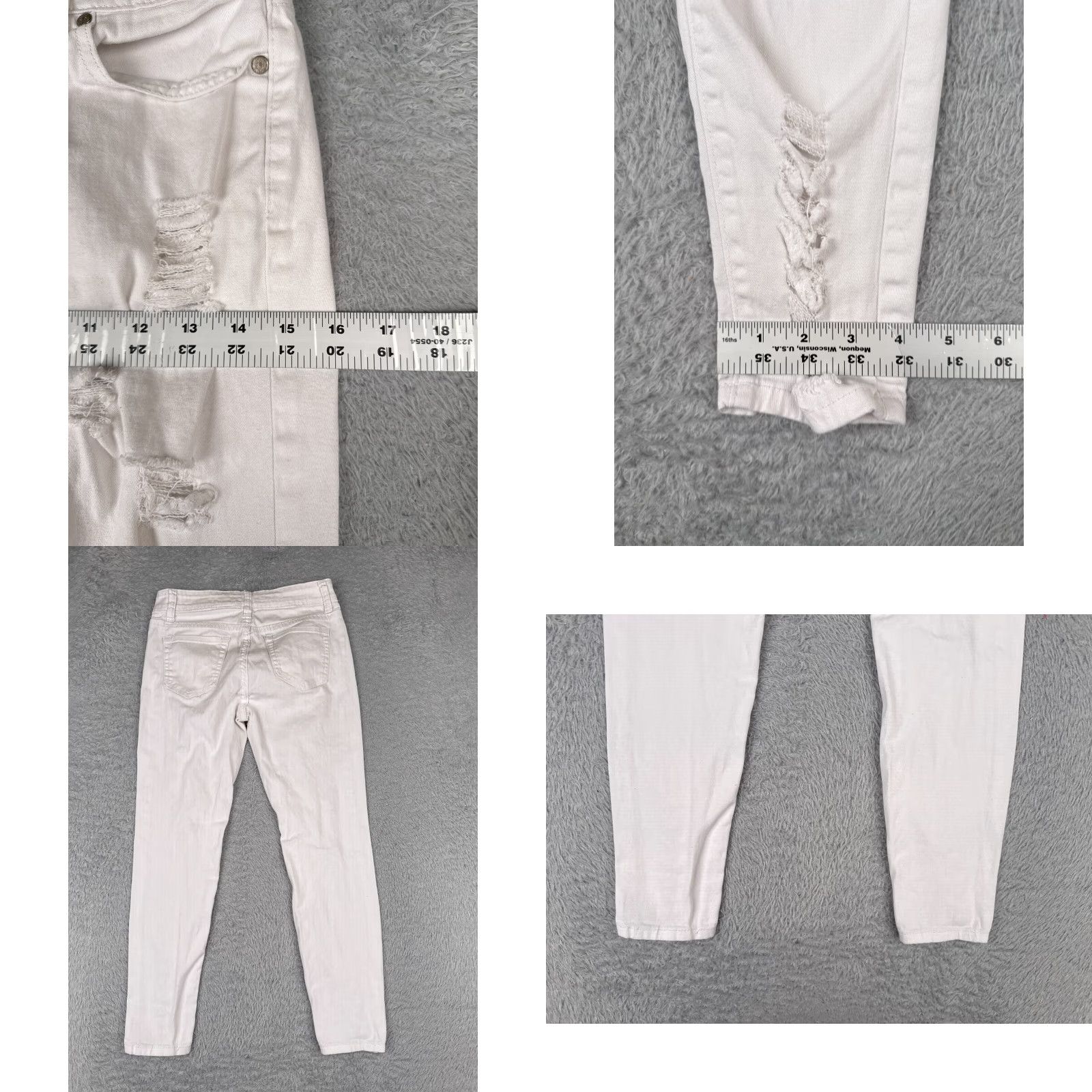 AG Jeans Tag Jeans Womens Jeans Tapered 26 White Distressed 24 Inseam 3 Wool? (Wait) Size 26" / US 2 / IT 38 - 9 Thumbnail