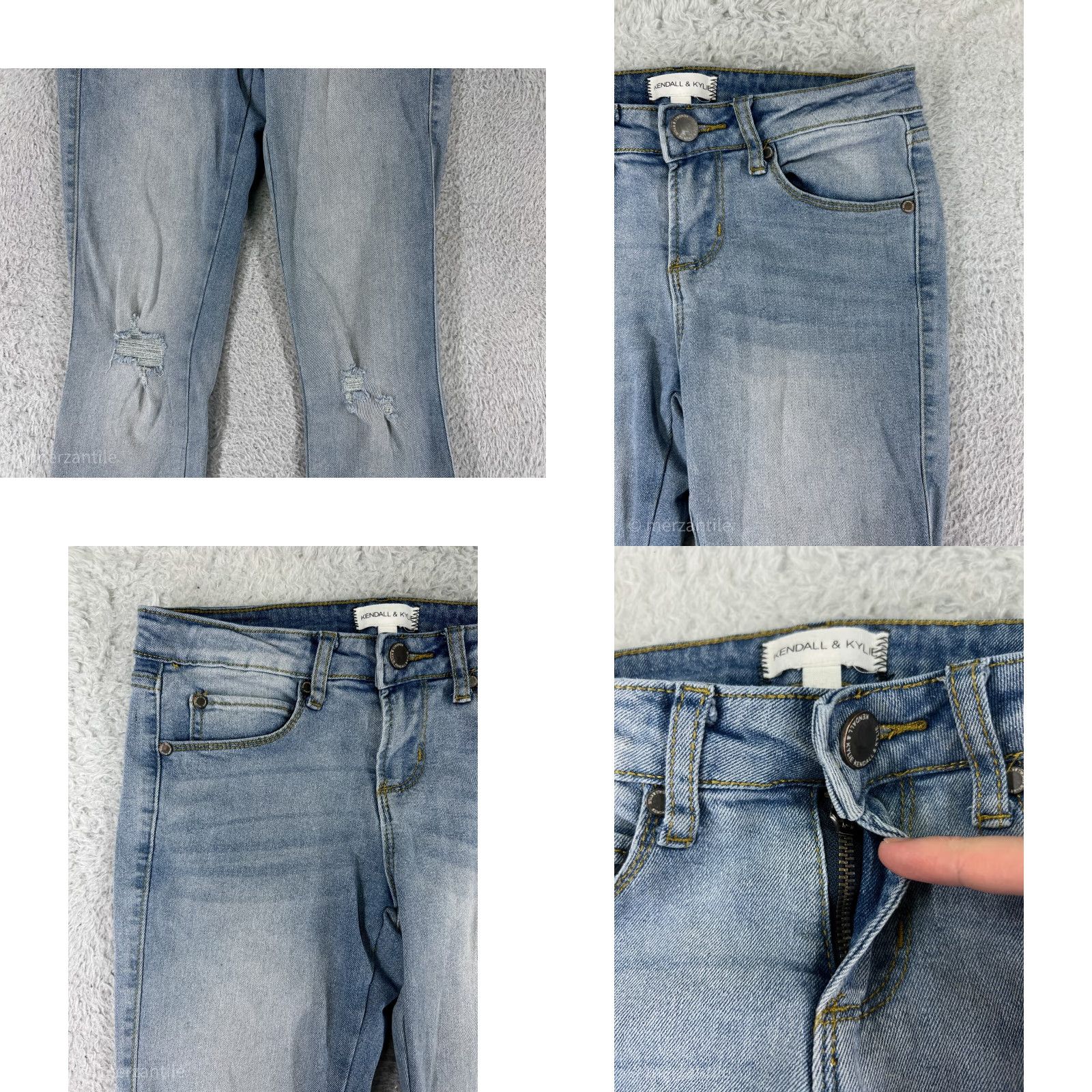 Vintage Kendall And Kylie Jeans Womens Bootcut 1 Light Blue Denim Low Rise 30 Inseam 5-Pocket Design Size 25" / US 0 / IT 36 - 8 Thumbnail