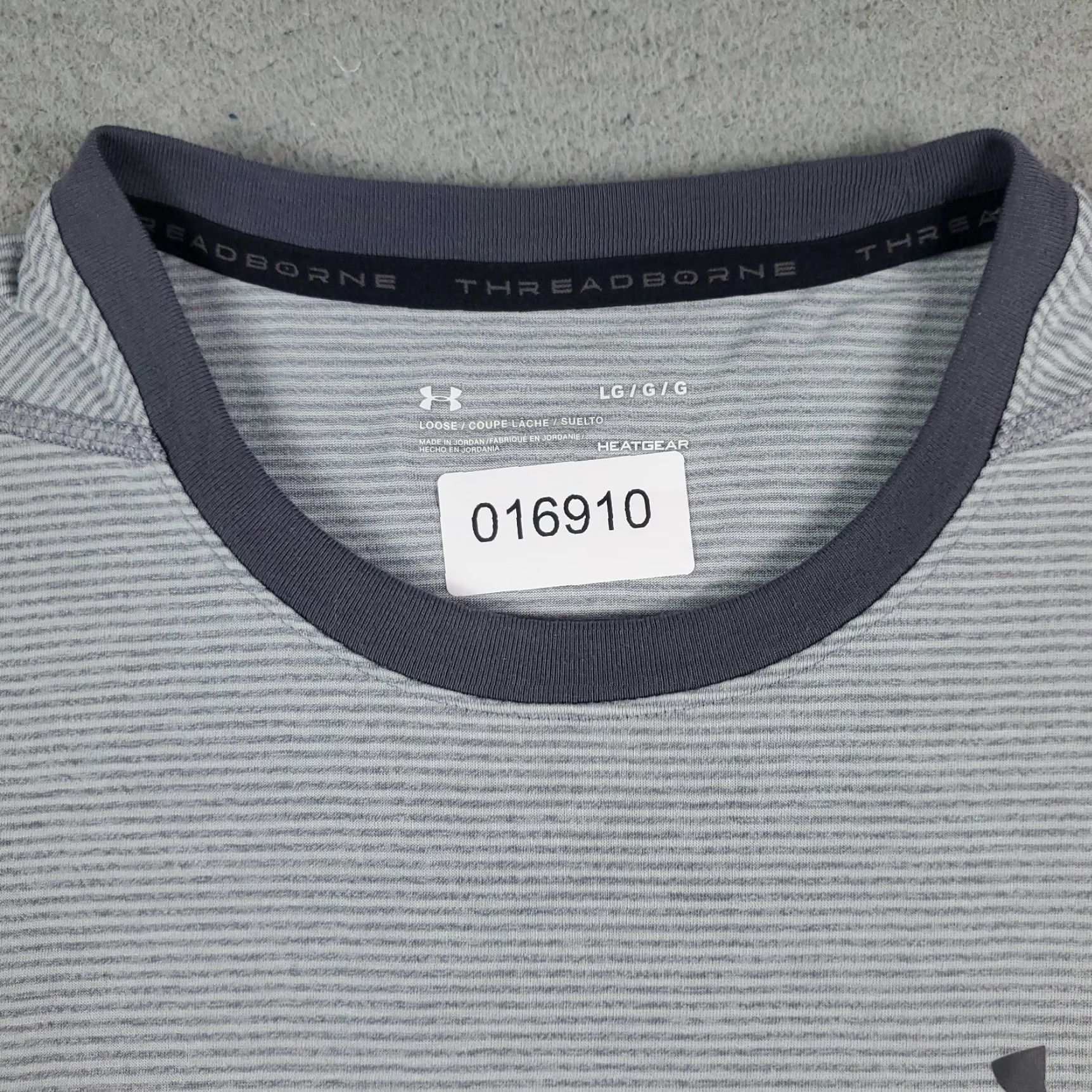 Under Armour Under Armour T-Shirt Mens Large Gray Striped Heatgear Casual Short Sleeve Size US L / EU 52-54 / 3 - 3 Thumbnail