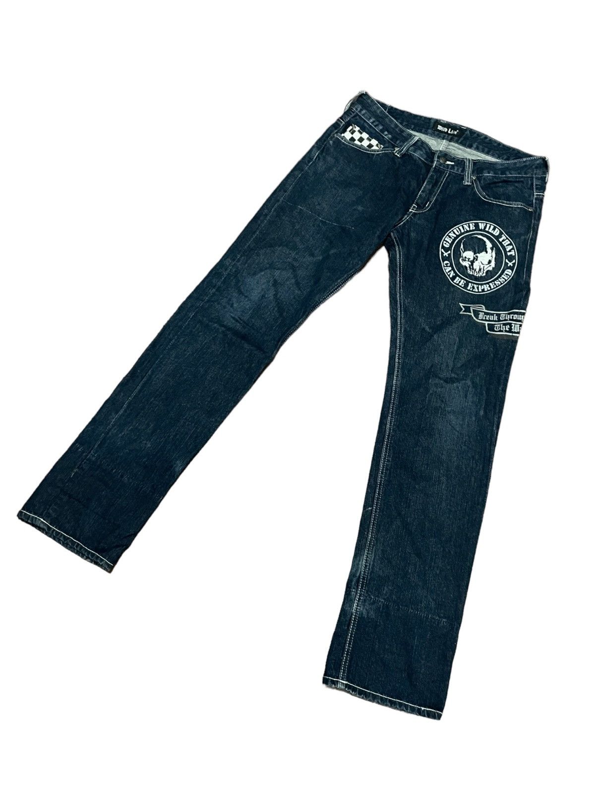 If Six Was Nine × Japanese Brand Japanese Wild Life Skull Jeans Size US 34 / EU 50 - 2 Thumbnail