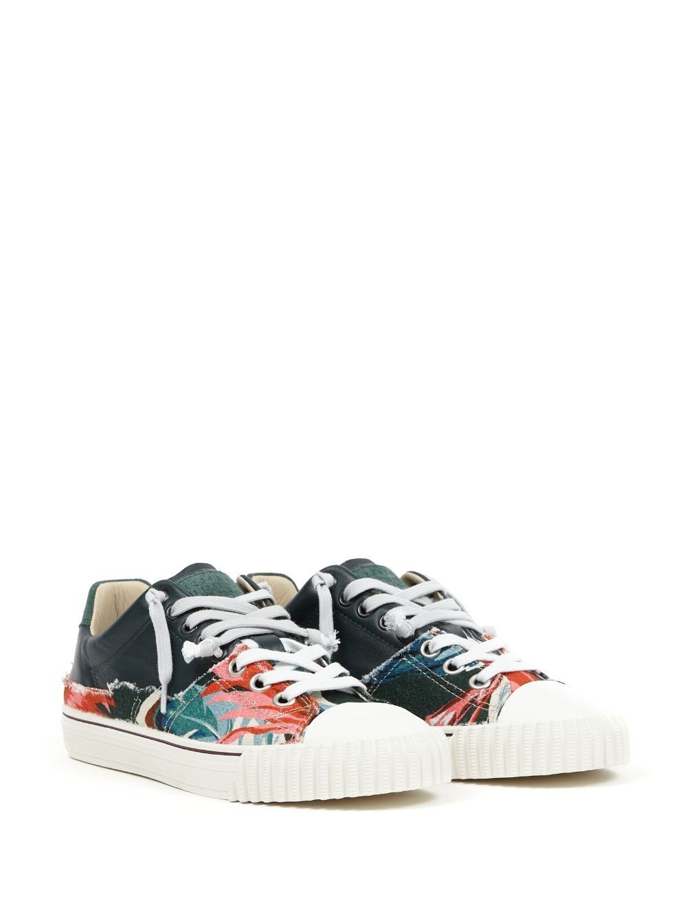 Maison Margiela oc11z0925 Leaf Print Low-Top Sneakers in Multicolor Size US 11 / IT 41 - 2 Thumbnail