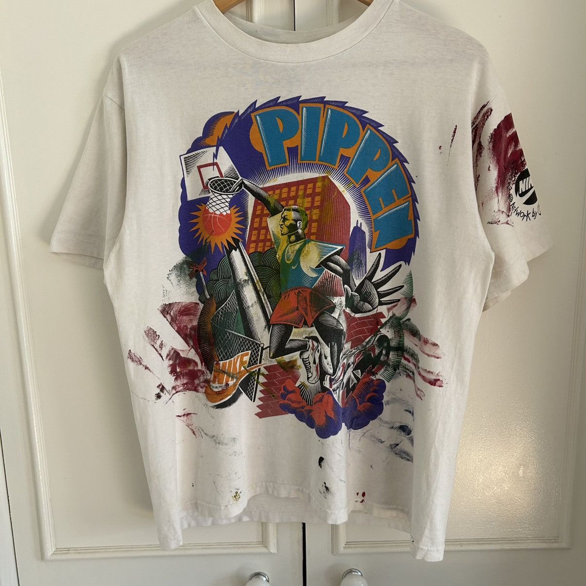 Nike × Vintage Vintages 90s Nike Scottie Pippen Hoop Héroes Tee Size US M / EU 48-50 / 2 - 2 Thumbnail