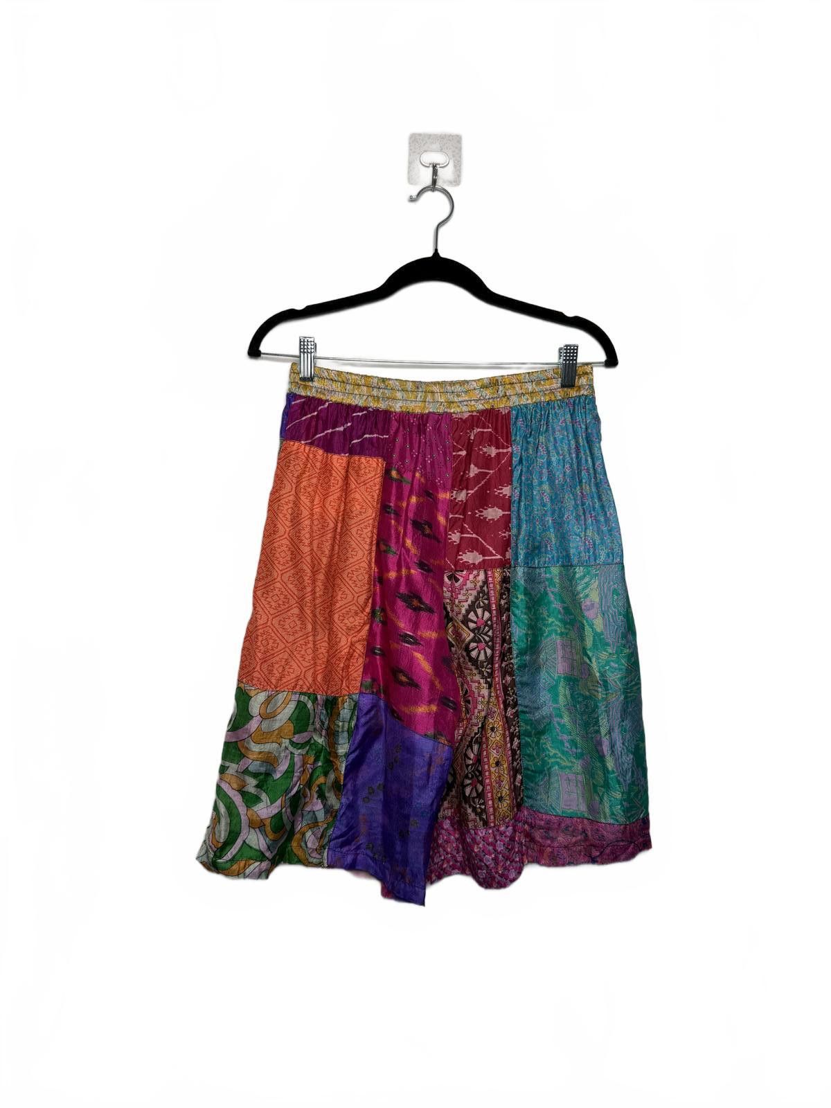 Other Vintage Indie Boho Silk Patchwork Shorts Jorts Size 28" / US 6 / IT 42 - 4 Thumbnail