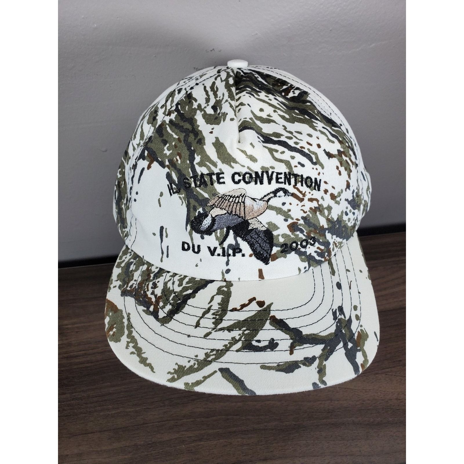 Vintage Ducks Unlimited VIP Illinois Hat Snapback Cap 2003 Snow Camo Size ONE SIZE - 1 Thumbnail