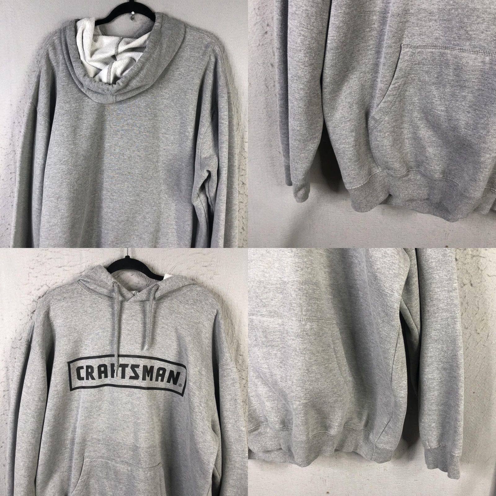 Logo 7 Craftsman Hoodie Mens 2XL Gray Logo Pullover Fleece Workwear Pockets Graphic Print Size US XXL / EU 58 / 5 - 8 Thumbnail