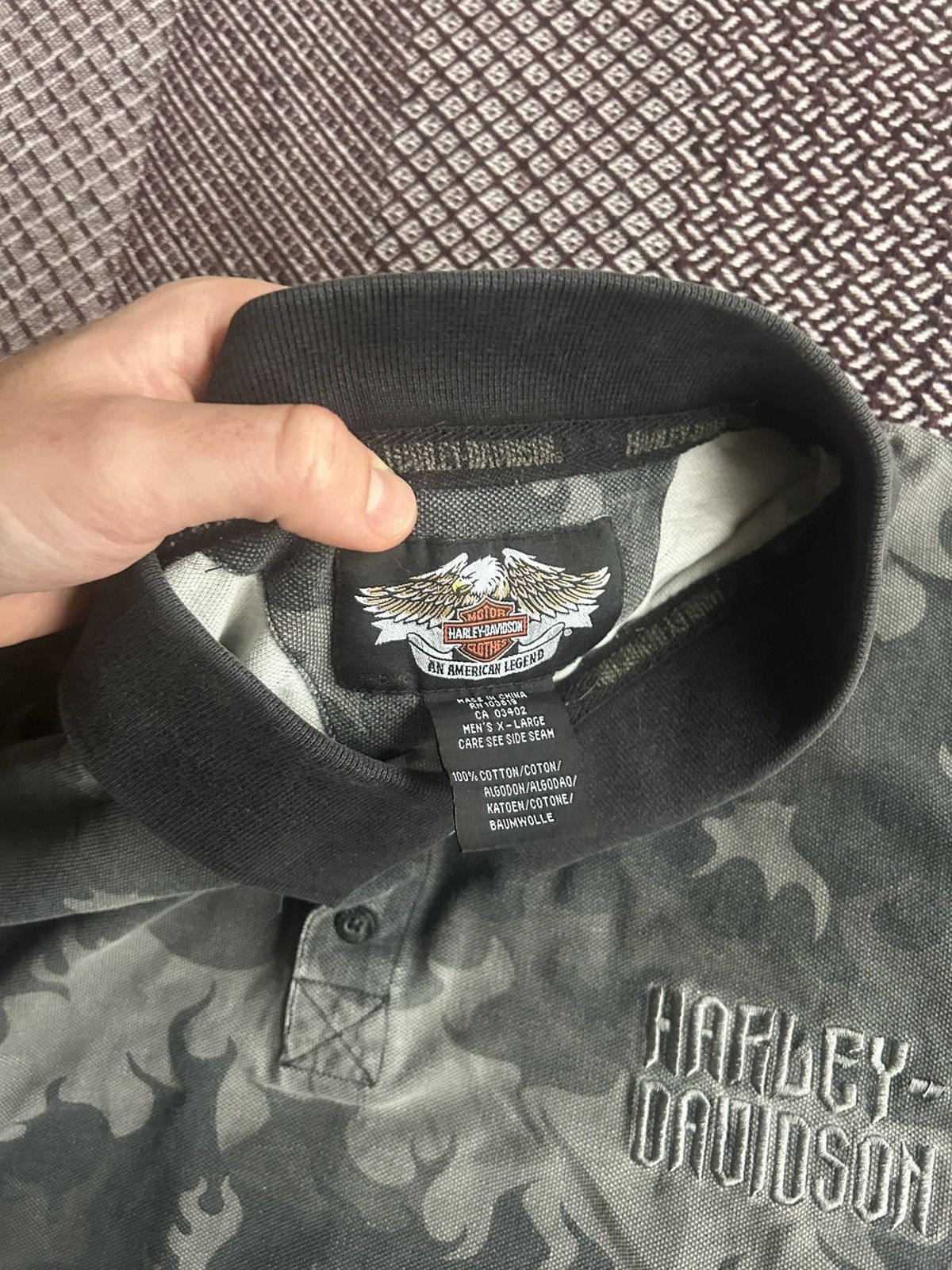 Harley Davidson Vintage Harley Davidson Camo Polo T-shirt Mens Streetwear XL Size US XL / EU 56 / 4 - 5 Thumbnail