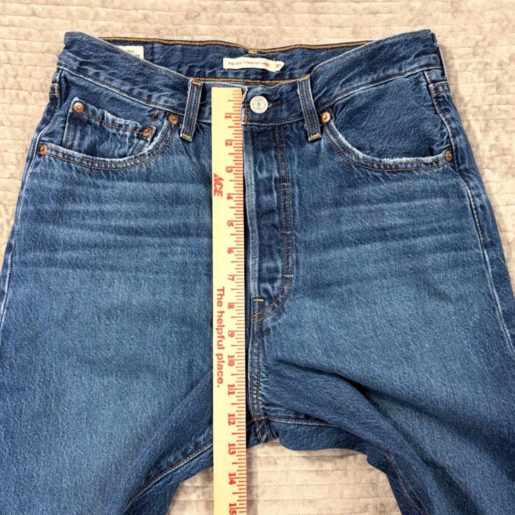 Levi's Levis Ribcage Straight Ankle Jeans Blue Denim Raw Hem 72693-0086 W30 L27 Jeans Women High-Rise 5-Pocket Vintage Look Size 24" / US 00 / IT 34 - 6 Thumbnail