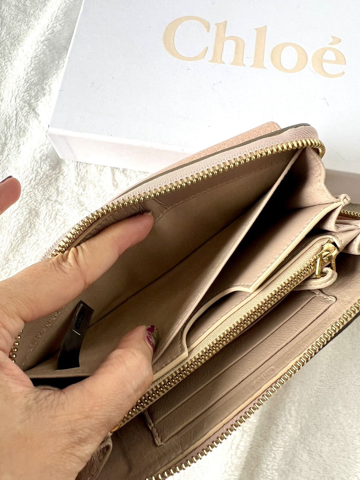Chloe Chloe Drew Long Wallet – Dusty Pink Size ONE SIZE - 18 Thumbnail