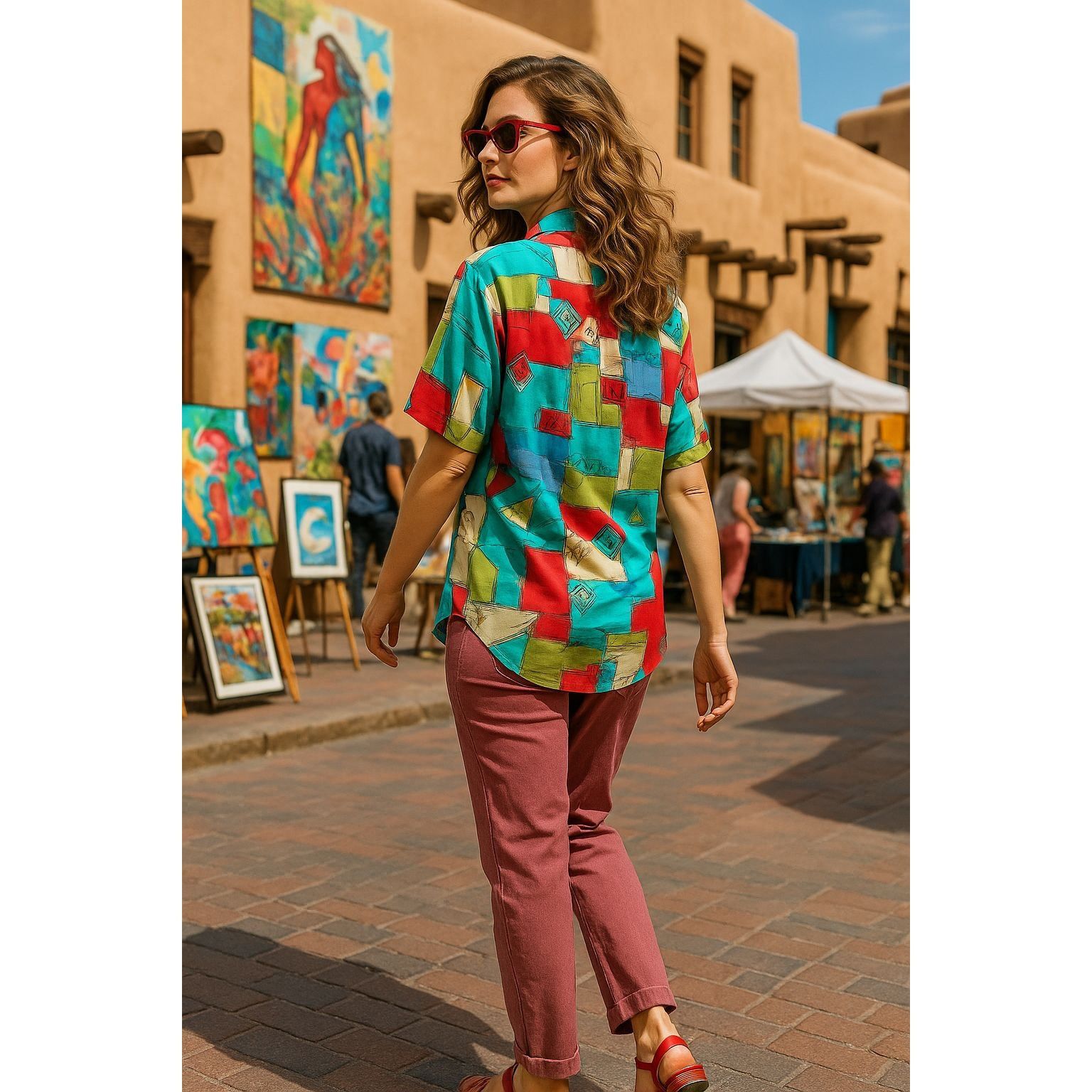 Other Alfred Dunner 12 Abstract Print Shirt Boldwear Retro Colorbl Size XL / US 12-14 / IT 48-50 - 5 Thumbnail