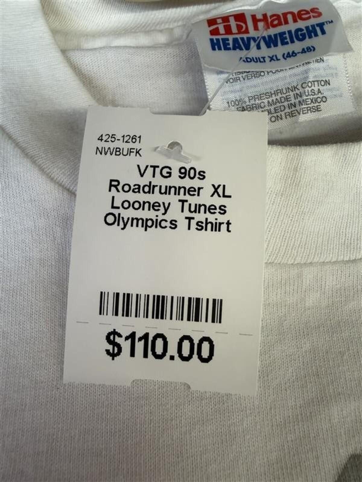 Hanes Vintage 1996 USA Olympics Wile E. Coyote Looney Tunes Tee XL Size US XL / EU 56 / 4 - 3 Thumbnail