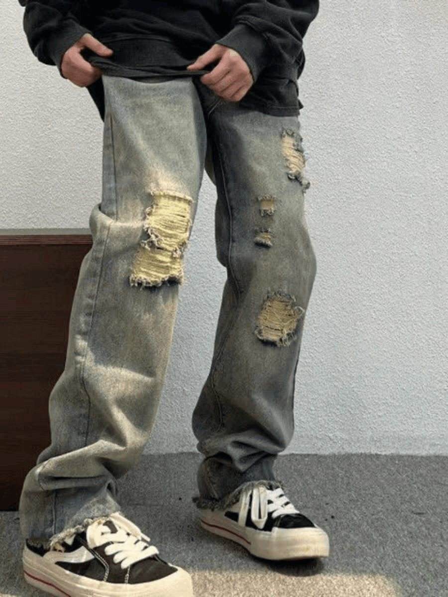 image of Light Blue High Street Vintage Loose Jeans, Men's (Size 33)