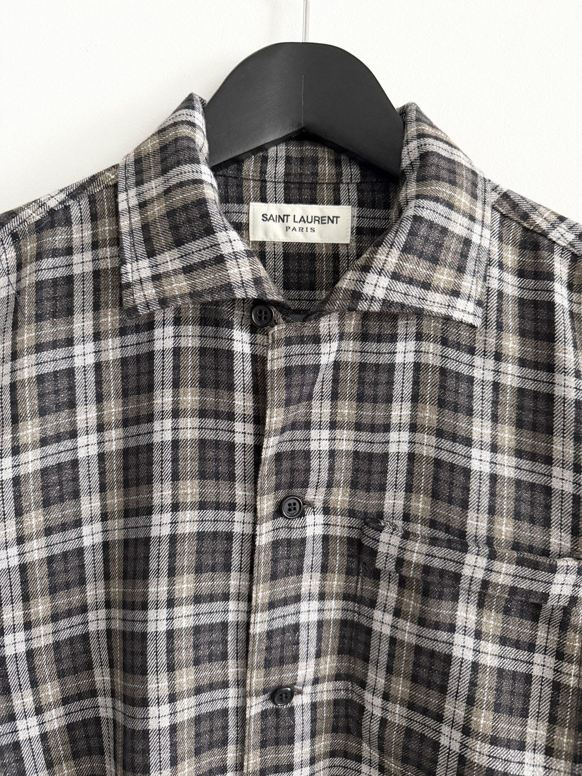Saint Laurent Paris STEAL! Saint Laurent Hedi Flannel Button Up Shirt Size US S / EU 44-46 / 1 - 3 Thumbnail