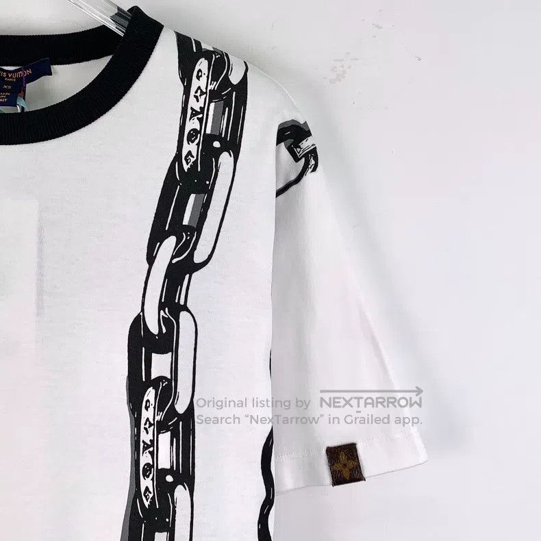Louis Vuitton Louis Vuitton 22 White Chain Crew Neck Short Sleeve Dress Size XS / US 0-2 / IT 36-38 - 3 Thumbnail