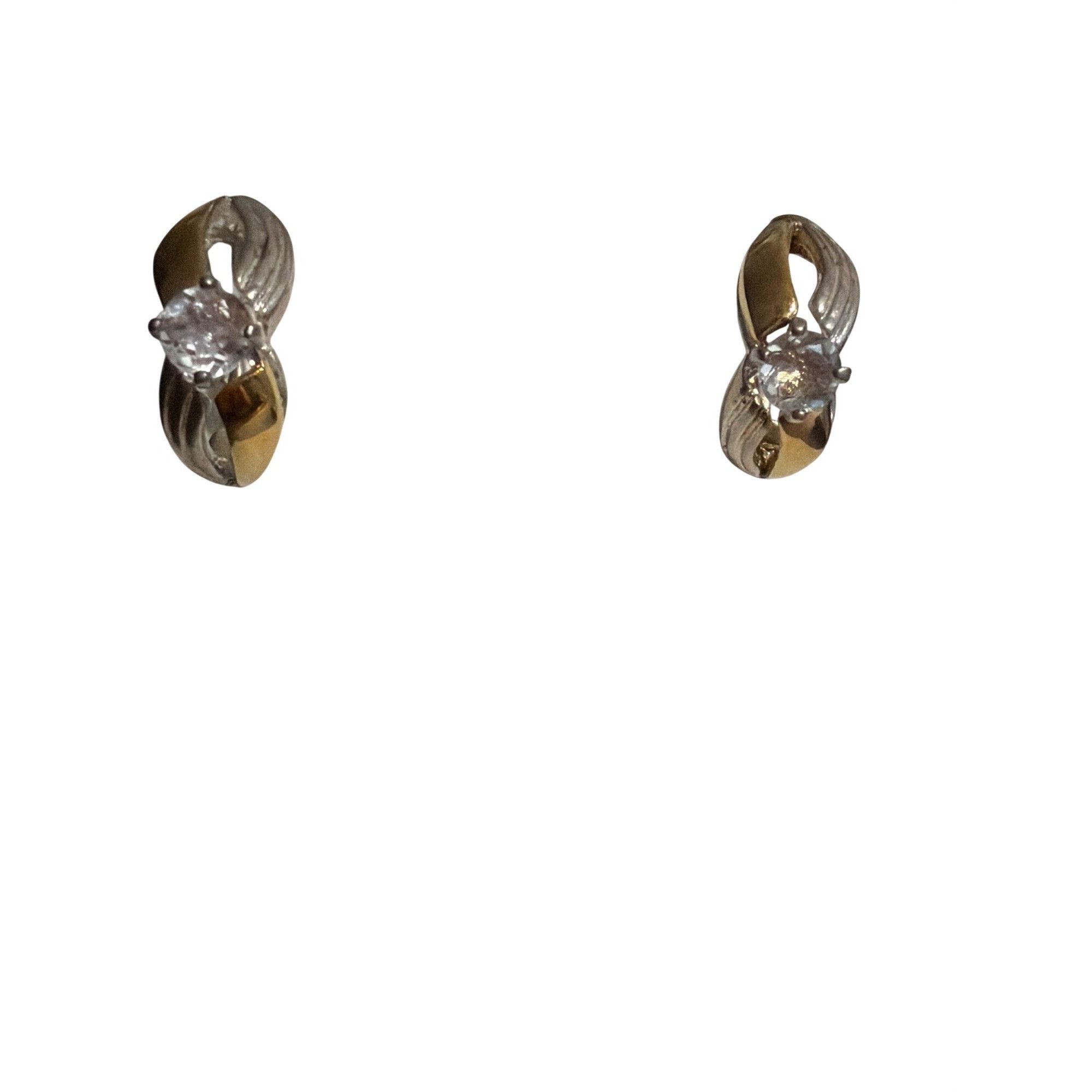 Other Vintage W Linds Gold Silver Tone Clip On Earrings CZ Stone . Size ONE SIZE - 1 Thumbnail