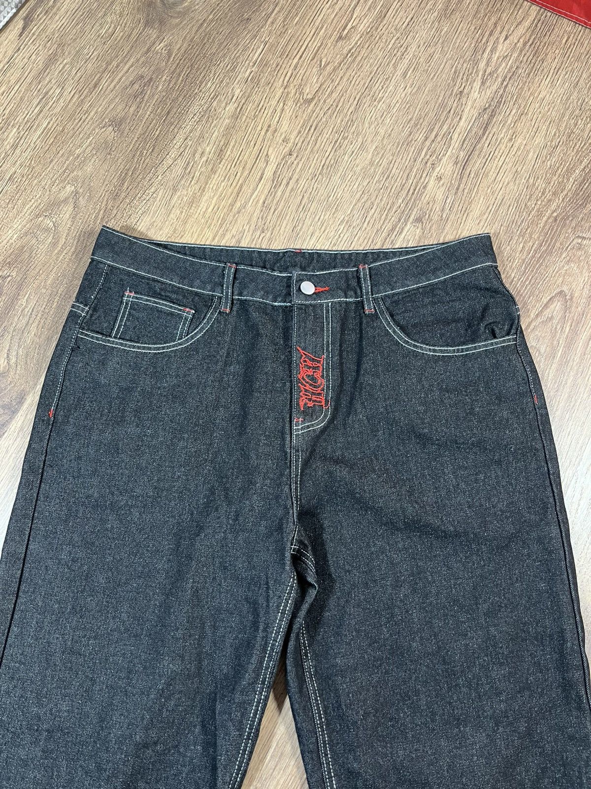 Designer 💀Men’s Jeans Heaven Can Wait Black Y2K Wide Leg Baggy Pants💀 Size US 40 / EU 56 - 3 Thumbnail