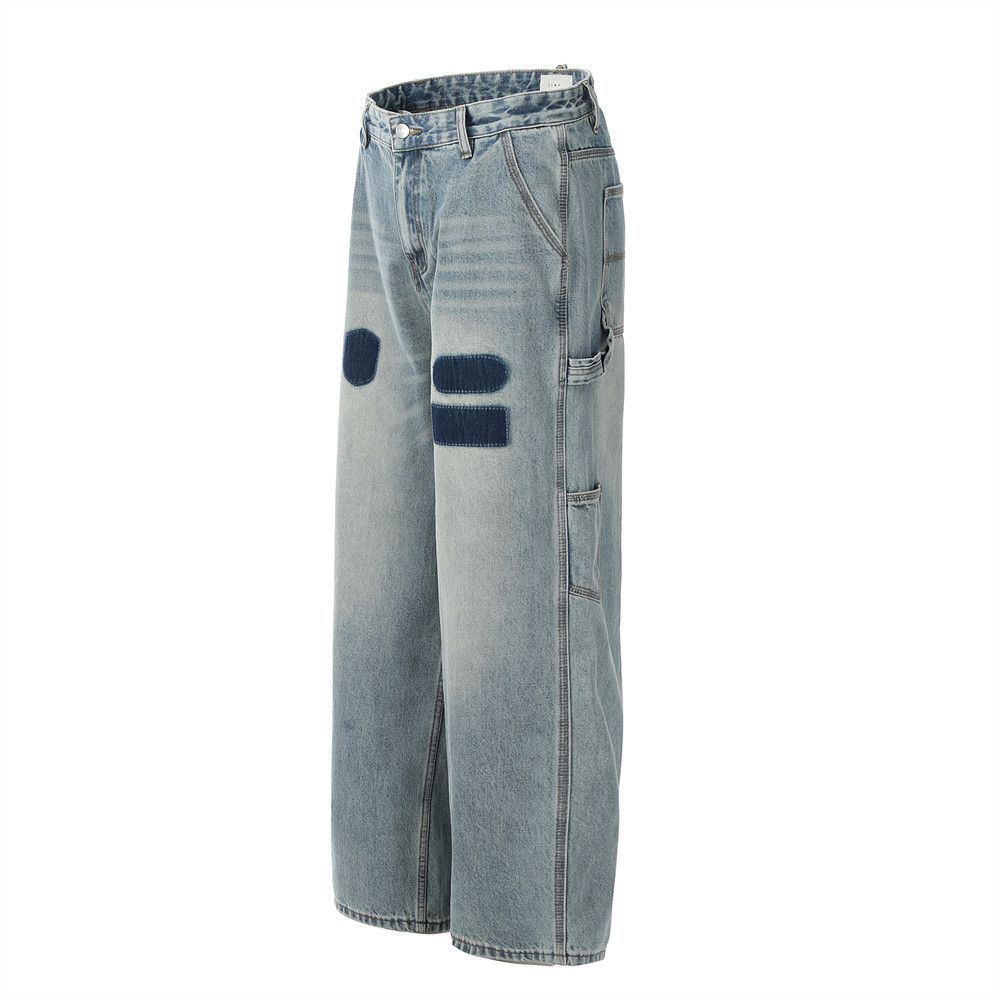 Japanese Brand × Jean Washed distressed color block men's retro casual jeans Size US 32 / EU 48 - 2 Thumbnail