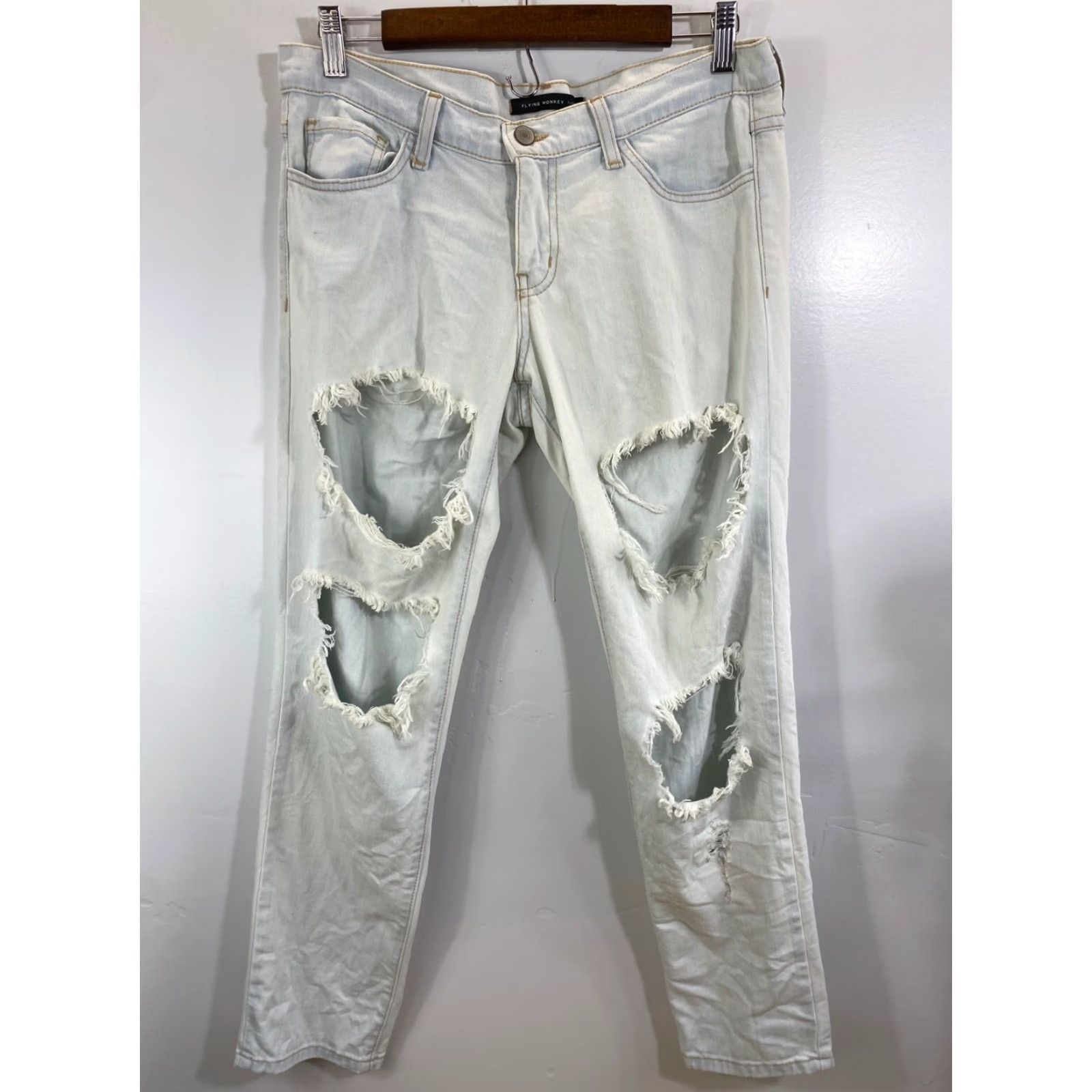Vintage **Platinum Destructive Light Blue Skinny Jeans Size 27** User: **Destructive Platinum Light Blue Skinny Jeans Size 27** Size 27" / US 4 / IT 40 - 2 Thumbnail