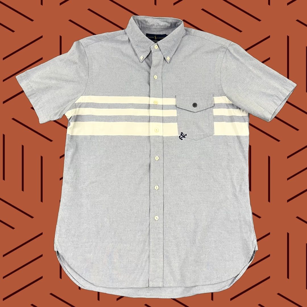 Ralph Lauren VINTAGE Ralph Lauren Oxford Shirt Men Medium Classic Blue White Short Sleeve Button-Down Casual Business Formal Size US M / EU 48-50 / 2 - 1 Thumbnail