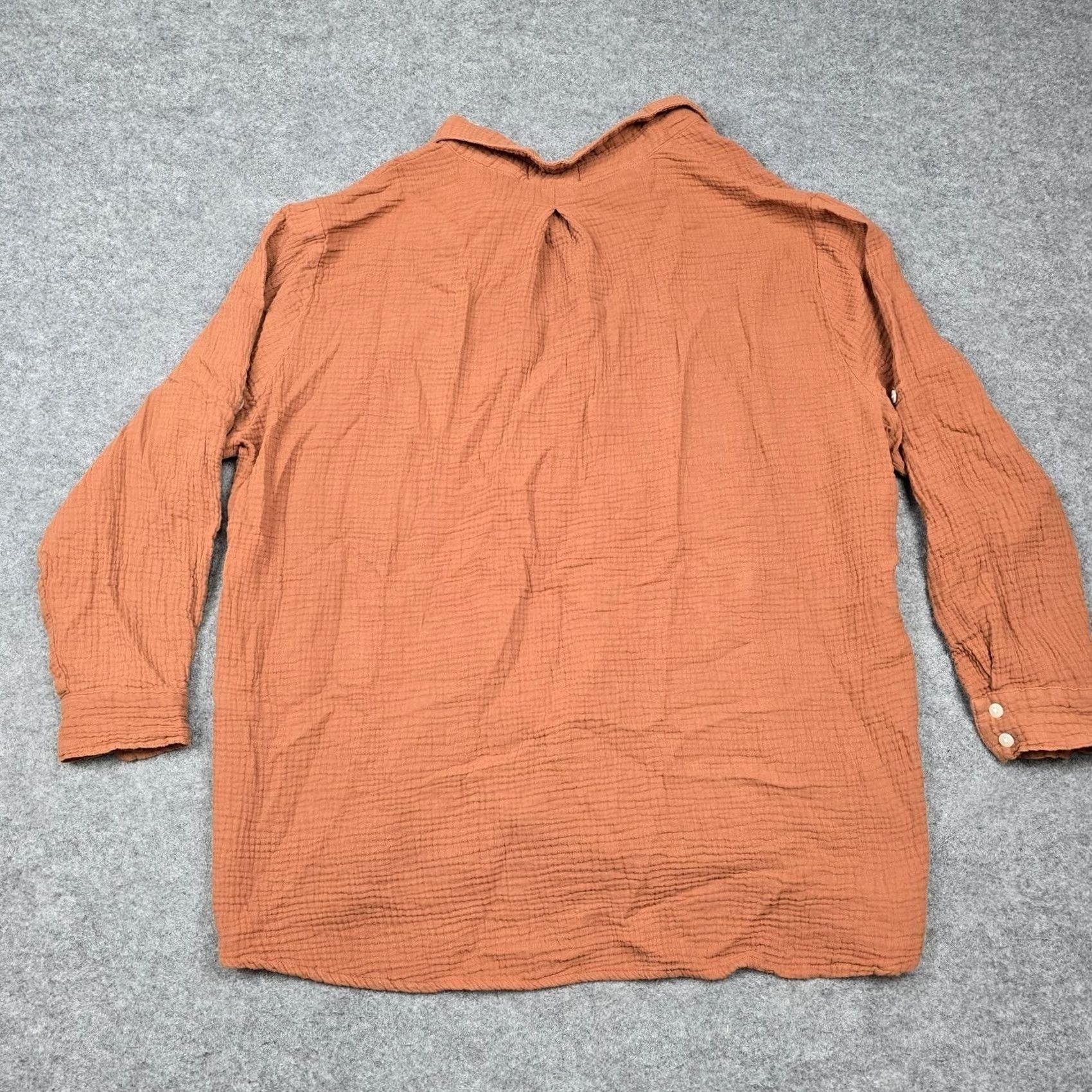 Cynthia Rowley Cynthia Rowley Shirt Womens 2X Orange Cotton Gauze Henley Button Front Tunic Top Shirt Womens 2X Orange Cotton Gauze Henley Button Front Tunic Top Size XXL / US 16-18 / IT 52-54 - 5 Thumbnail