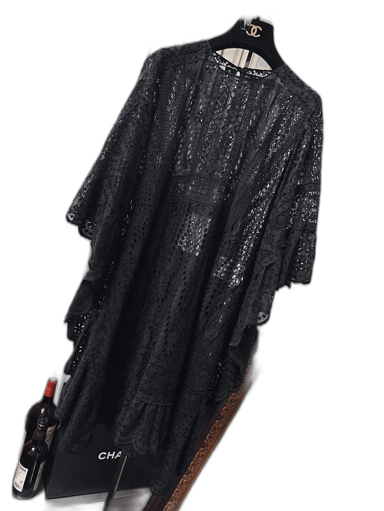 Valentino Valentino Black Lace Cape Dress Size M / US 6-8 / IT 42-44 - 1 Thumbnail
