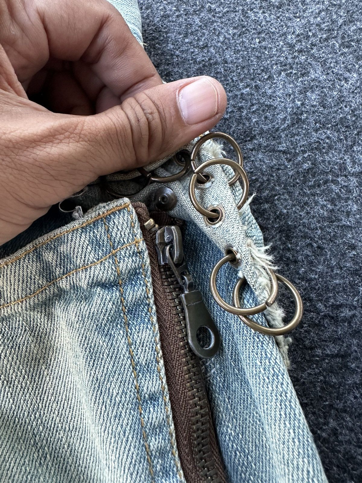PPFM Vintage Gumu International Distressed Denim 32x33 D171 Size US 32 / EU 48 - 9 Thumbnail