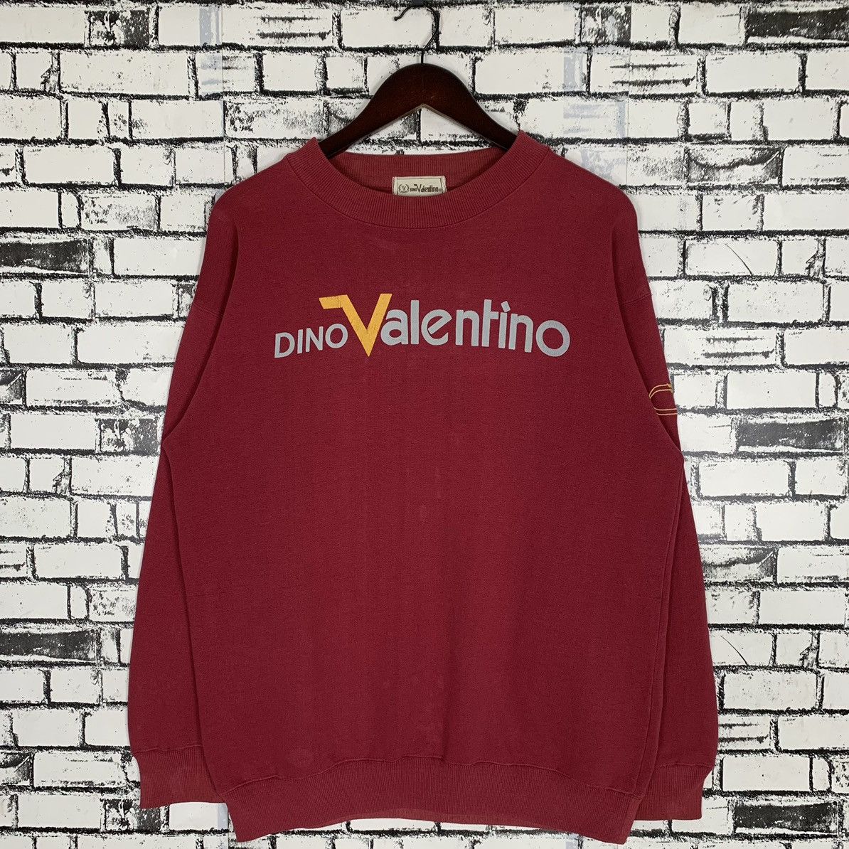 Japanese Brand Dino Valentino Big Logo Sweatshirt Crewneck