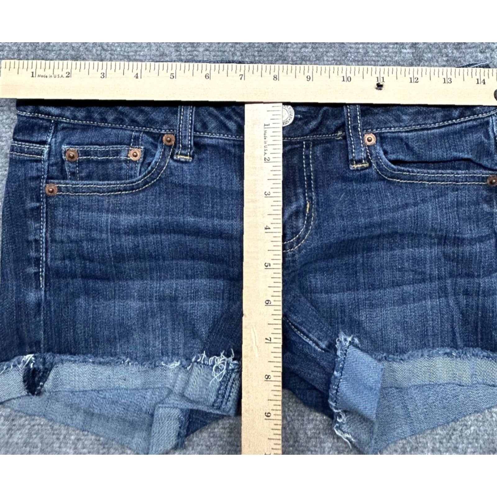 American Eagle Outfitters American Eagle Shorts Womens 2 Denim Distressed Stretch Cuffed Casual Summer Womens Size 26" / US 2 / IT 38 - 4 Thumbnail