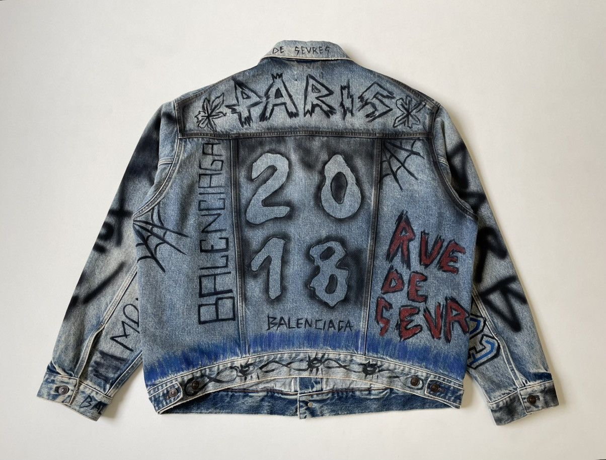 Balenciaga 2018 ‘Grafitti’ Denim Jacket Size US M / EU 48-50 / 2 - 18 Thumbnail
