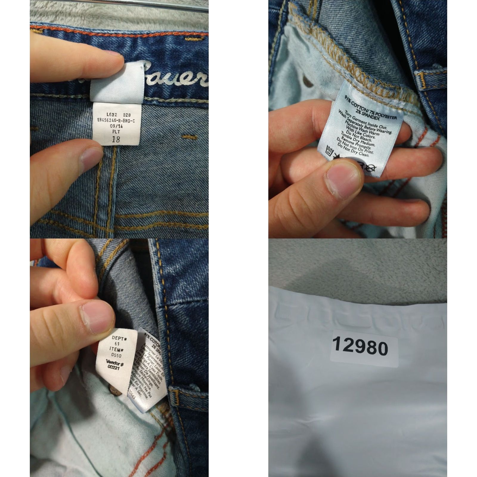 Eddie Bauer Eddie Bauer Jeans Womens 18 Blue Denim Slightly Curvy Bootcut Dark Wash Stretch Jeans Women 18 Plus Blue Eddie Bauer」を Size 40" / US 18 - 8 Thumbnail