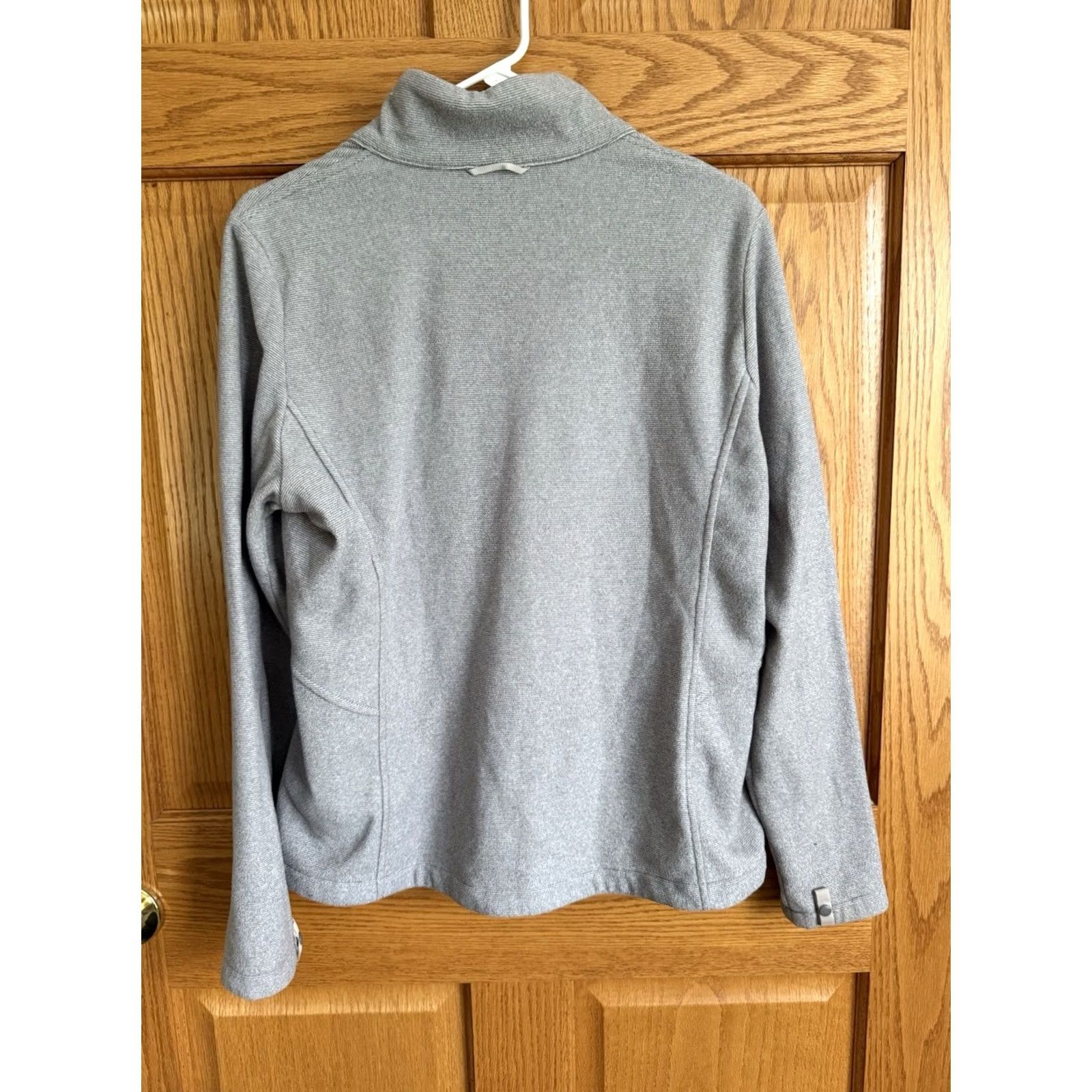 The North Face The North Face Jacket Womens Large Gray Women Ribbed Grey Fleece High Neck Zip Front Pockets Size L / US 10 / IT 46 - 2 Thumbnail