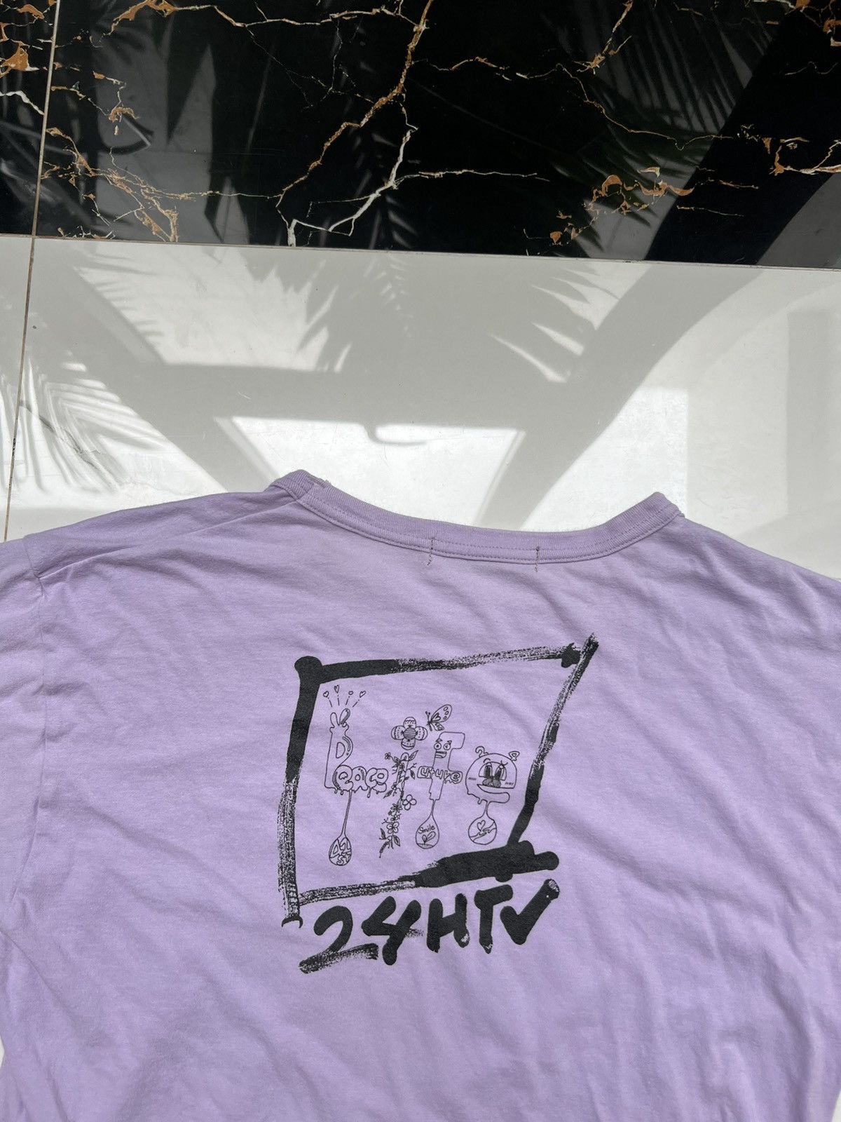 Japanese Brand × Takashi Murakami × Vintage 24 HOUR TELEVISION RARE JAPANESE BIG LOGO TEE Y2K RETRO Size US L / EU 52-54 / 3 - 2 Thumbnail