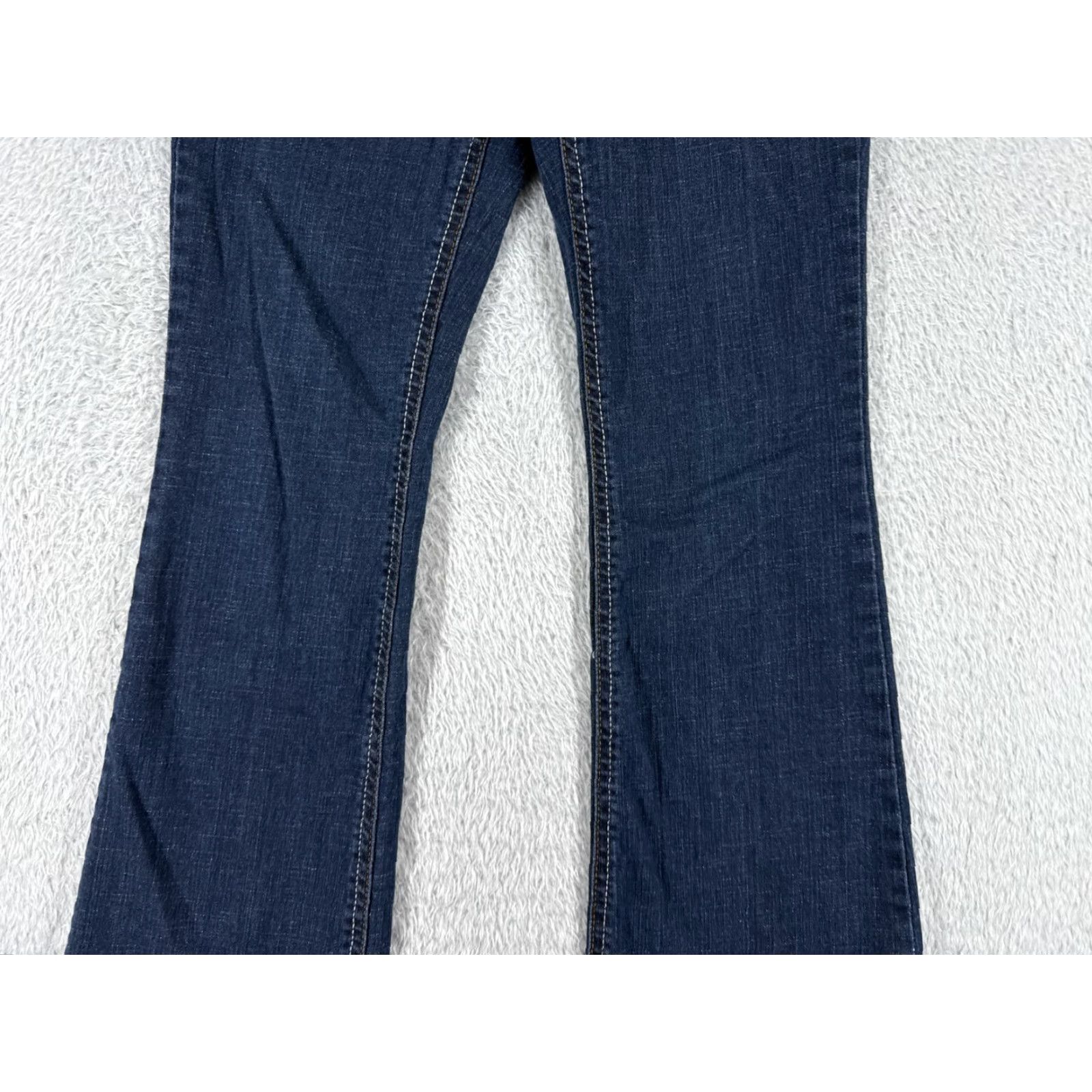 Vintage LEI Jeans Juniors 5 Blue Denim Sophia Hiphugger Flare Mid Rise Dark 25x30 Size 27" / US 4 / IT 40 - 3 Thumbnail