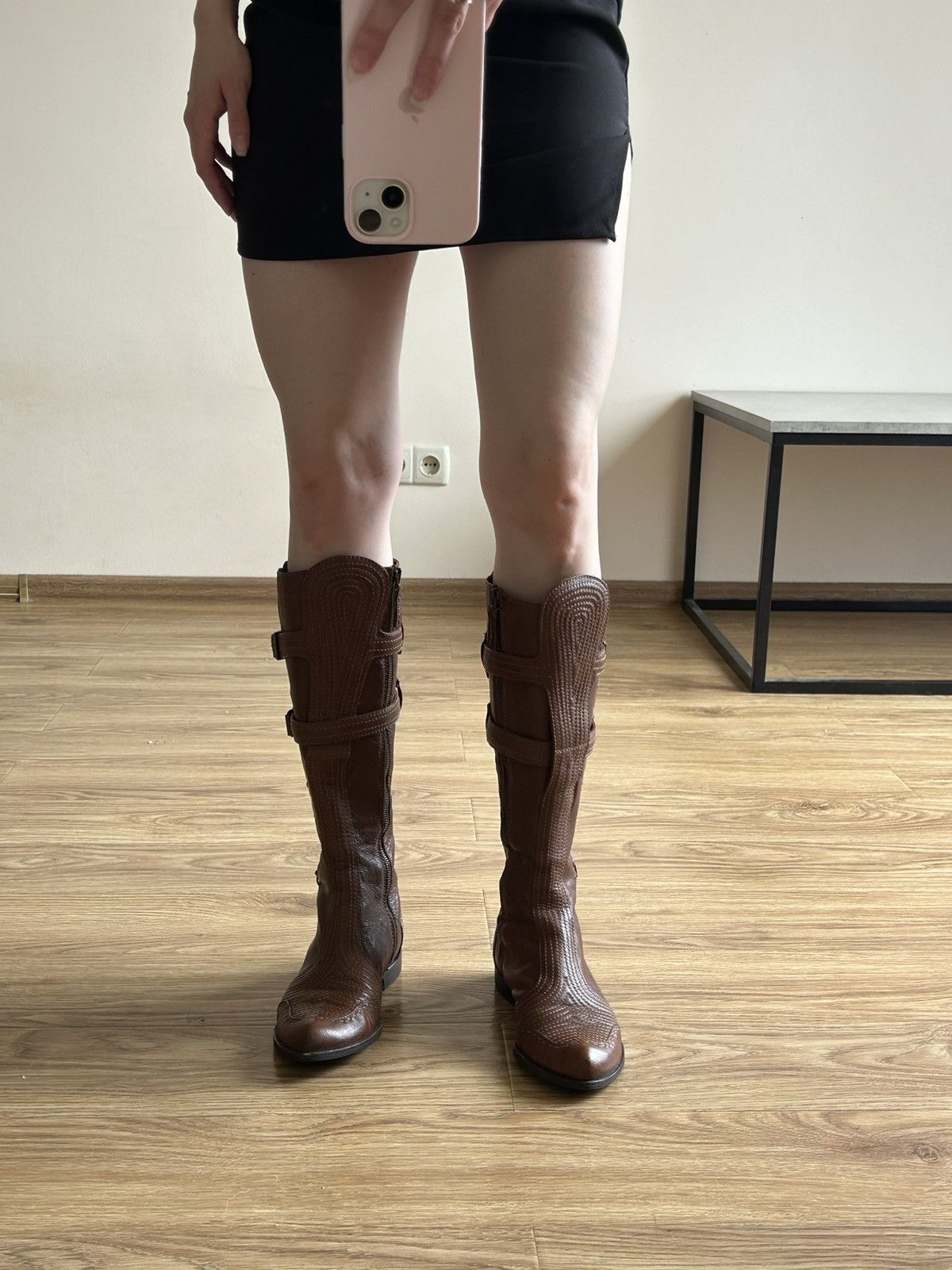 McQ Alexander McQueen Alexander Mcqueen Leather High Browm Boots Old money Size US 7.5 / IT 37.5 - 12 Thumbnail
