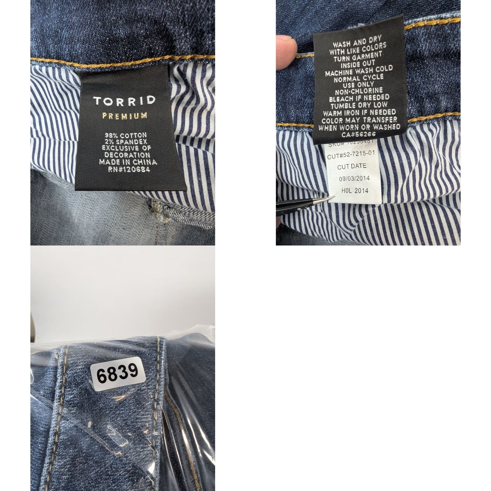 Torrid Torrid Jeans Boyfriend Distressed Patch Plaid Blue Size 18 Women's Denim Cotton Blend Spandex Mid Rise Plus Vintage No N/A Size 40" / US 18 - 9 Thumbnail