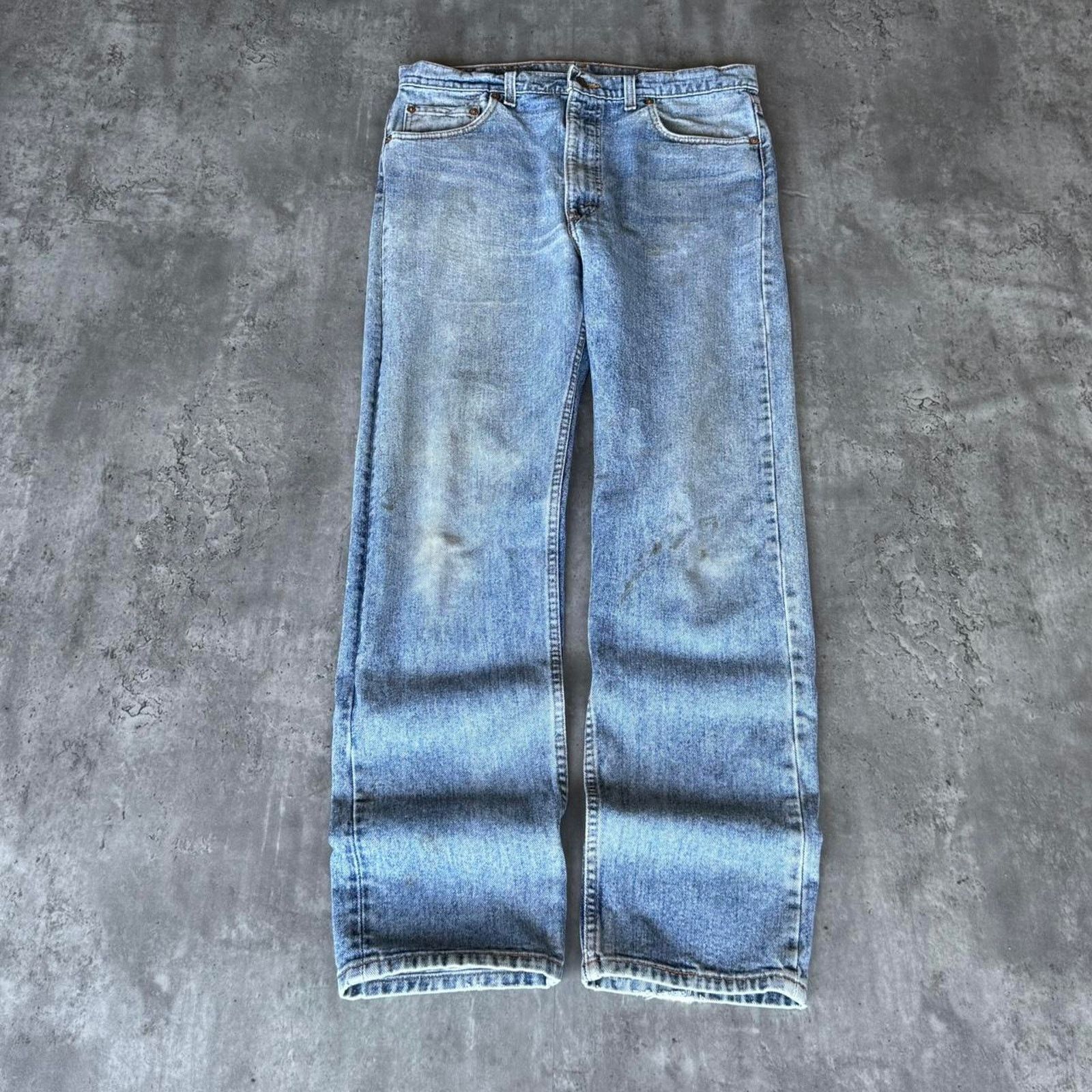 Levi's × Levi's Vintage Clothing × Vintage Vintage 90s Levi’s 505 Distressed Straight Leg Denim Jeans Size US 34 / EU 50 - 1 Thumbnail