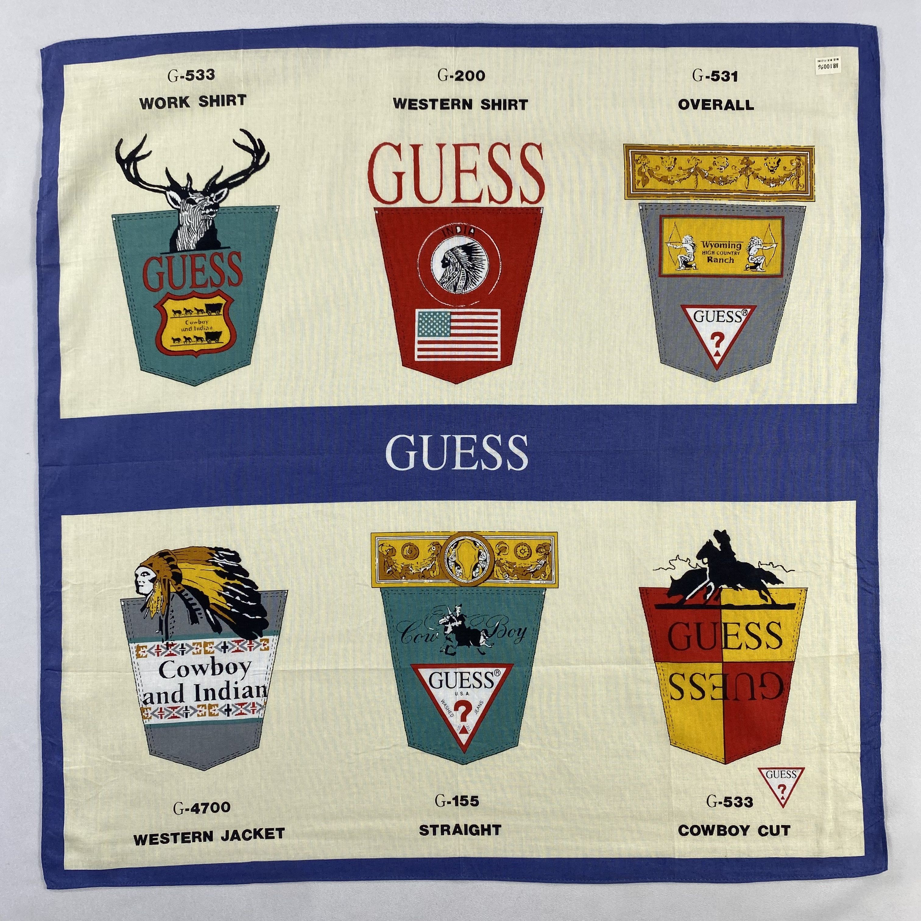 Guess × Vintage Guees Bandana/ Handkerchief / Neckerchief-P1905 Size ONE SIZE - 1 Thumbnail