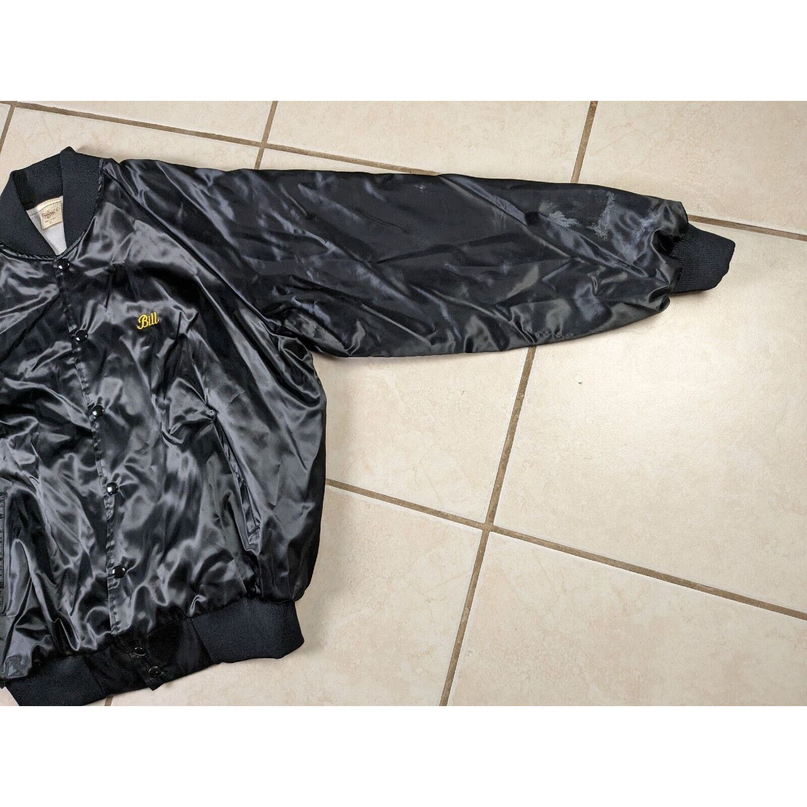 Other Vtg USA Racing Team Satin Bomber Snap Button Jacket Auburn Size US L / EU 52-54 / 3 - 6 Thumbnail