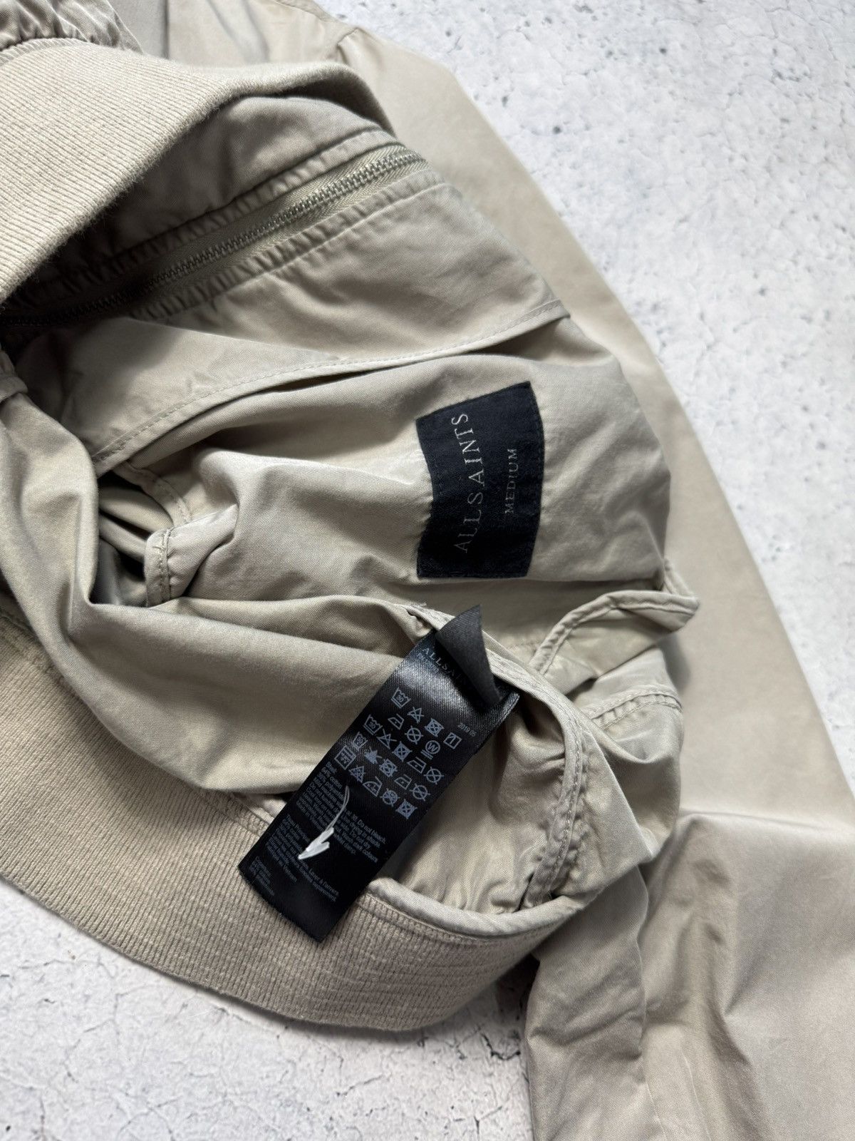 Allsaints Allsaints Nylon Bomber Jacket Full Zip Beige Size M Size US M / EU 48-50 / 2 - 9 Thumbnail