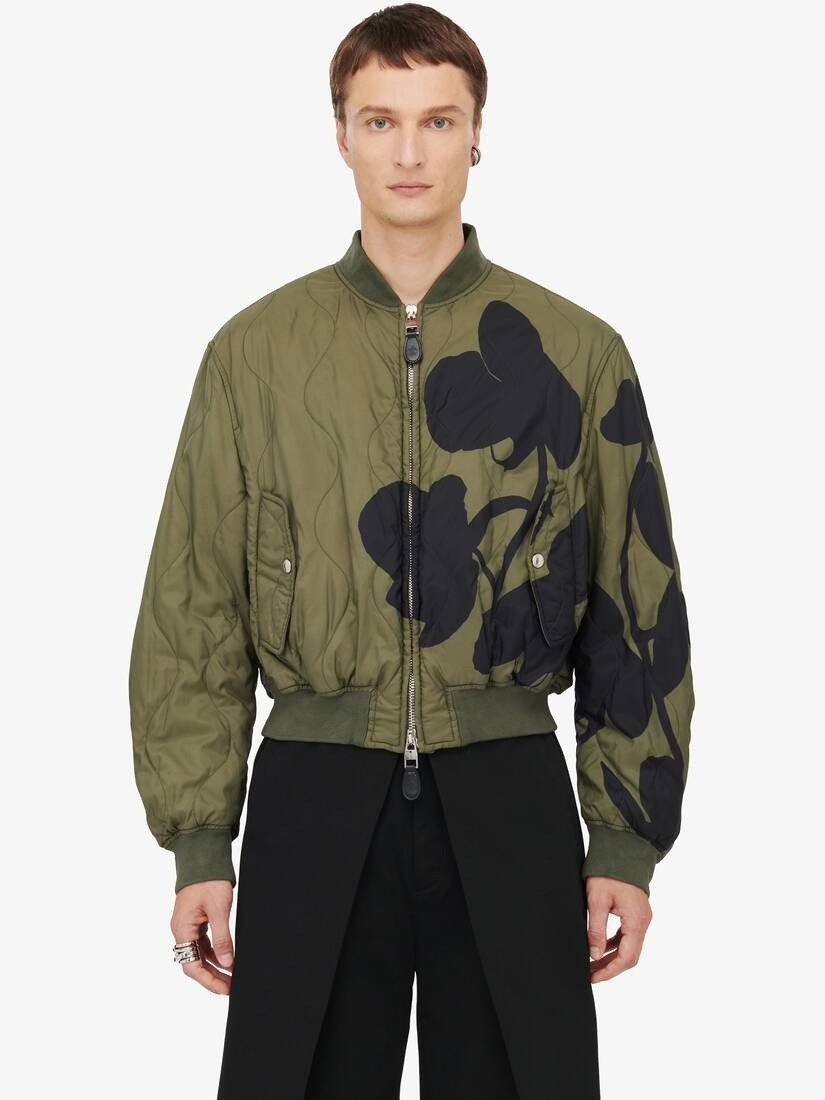 Alexander McQueen o1w1db10725 Orchid Bomber Jacket in Khaki/Black Size US M / EU 48-50 / 2 - 5 Thumbnail