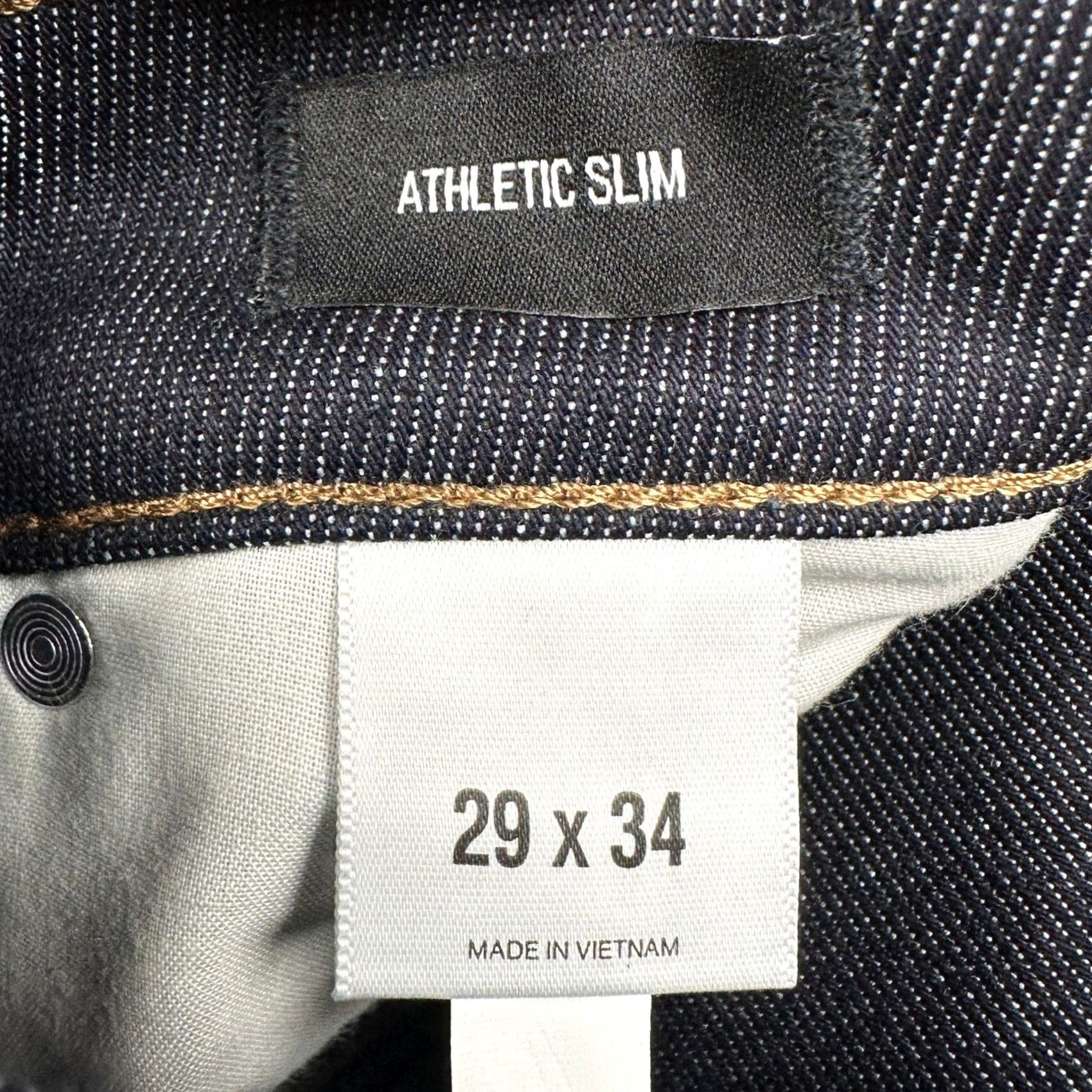 Express Express Athletic Slim Jeans 29X34 Navy Blue Denim 5 Pockets Men Size US 29 - 5 Thumbnail