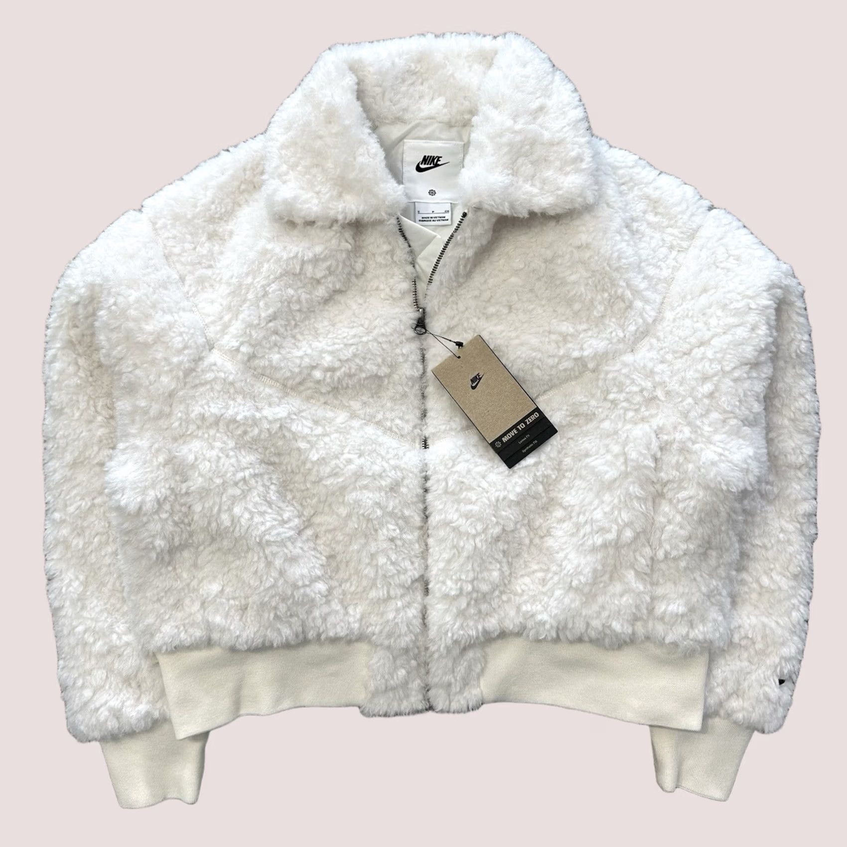 Nike Nike Sportswear Essential Jacket Womens S White Fur Bomber Size S / US 4 / IT 40 - 1 Thumbnail