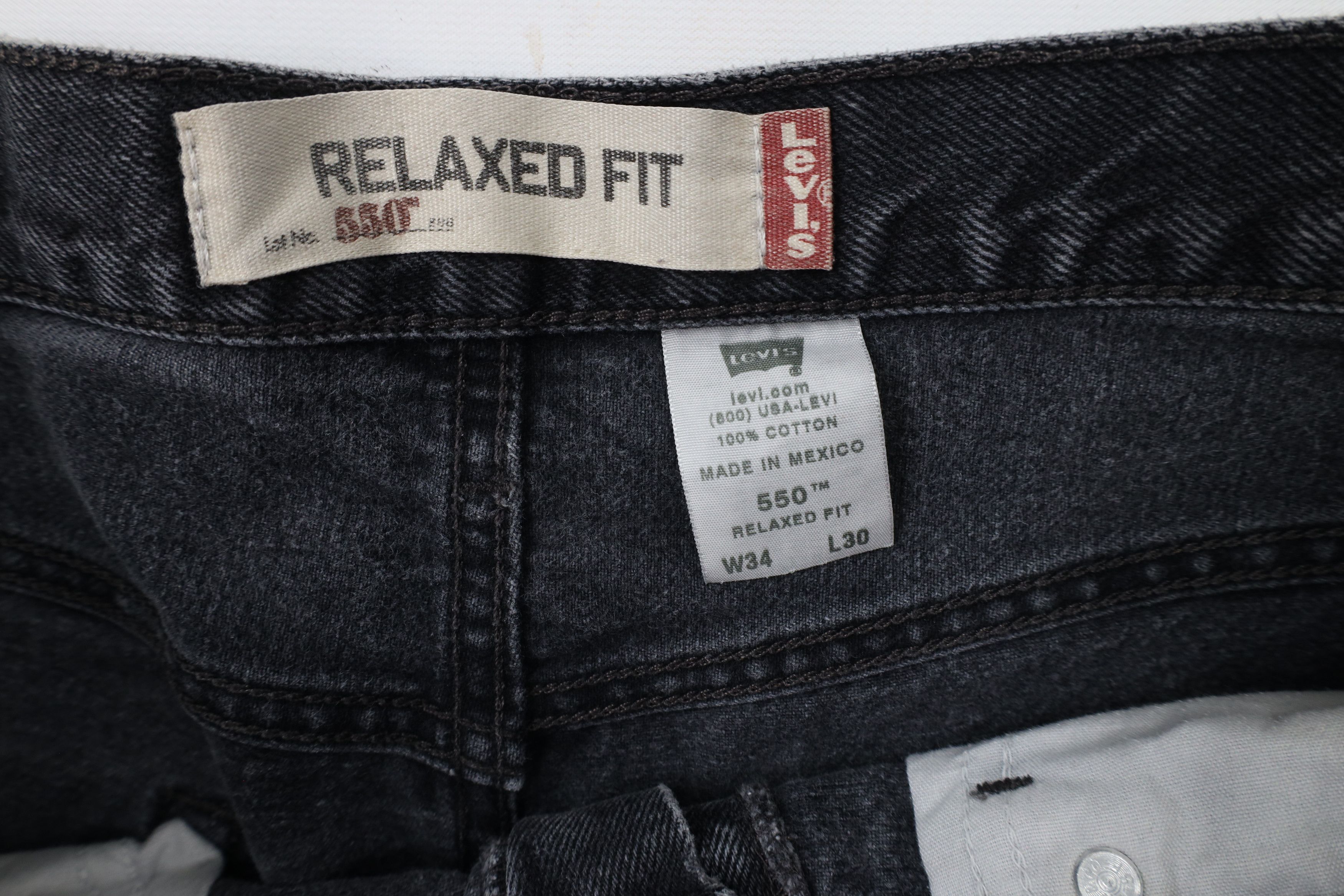 Levi's × Vintage Vintage Y2K 2005 Levis 550 Fit Denim Jeans Black Cotton Size 32 - 9 Thumbnail