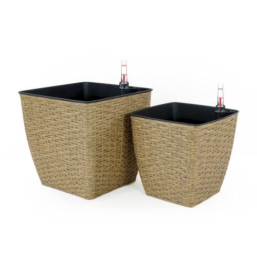 Designer × Homemade 2-Pack Self-watering Planter - Hand Woven Wicker - Thin Squa Size US L / EU 52-54 / 3 - 6 Thumbnail