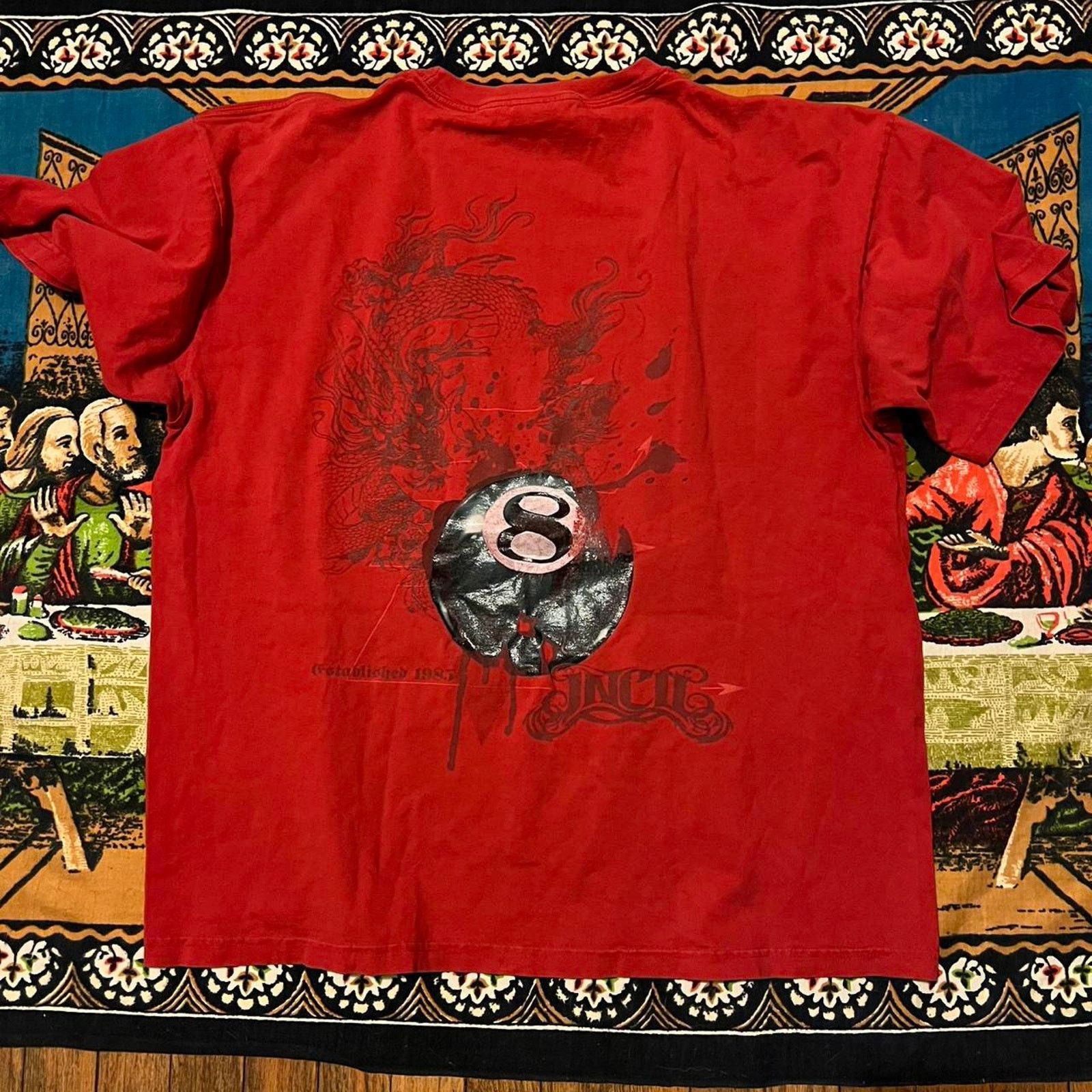 JNCO Crazy rare jnco 8ball shirt dragon stussy y2k tshirt red Size US XL / EU 56 / 4 - 2 Thumbnail