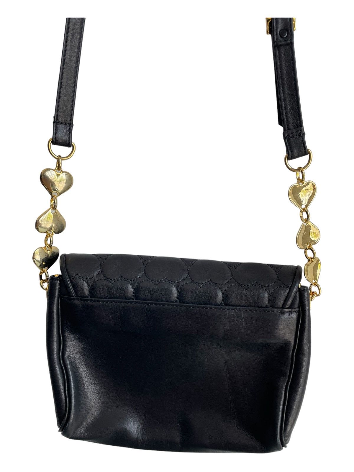 Genuine Leather × Moschino Vintage Moschino Leather Quilted Heart Pattern Shoulder Bag Size ONE SIZE - 7 Thumbnail